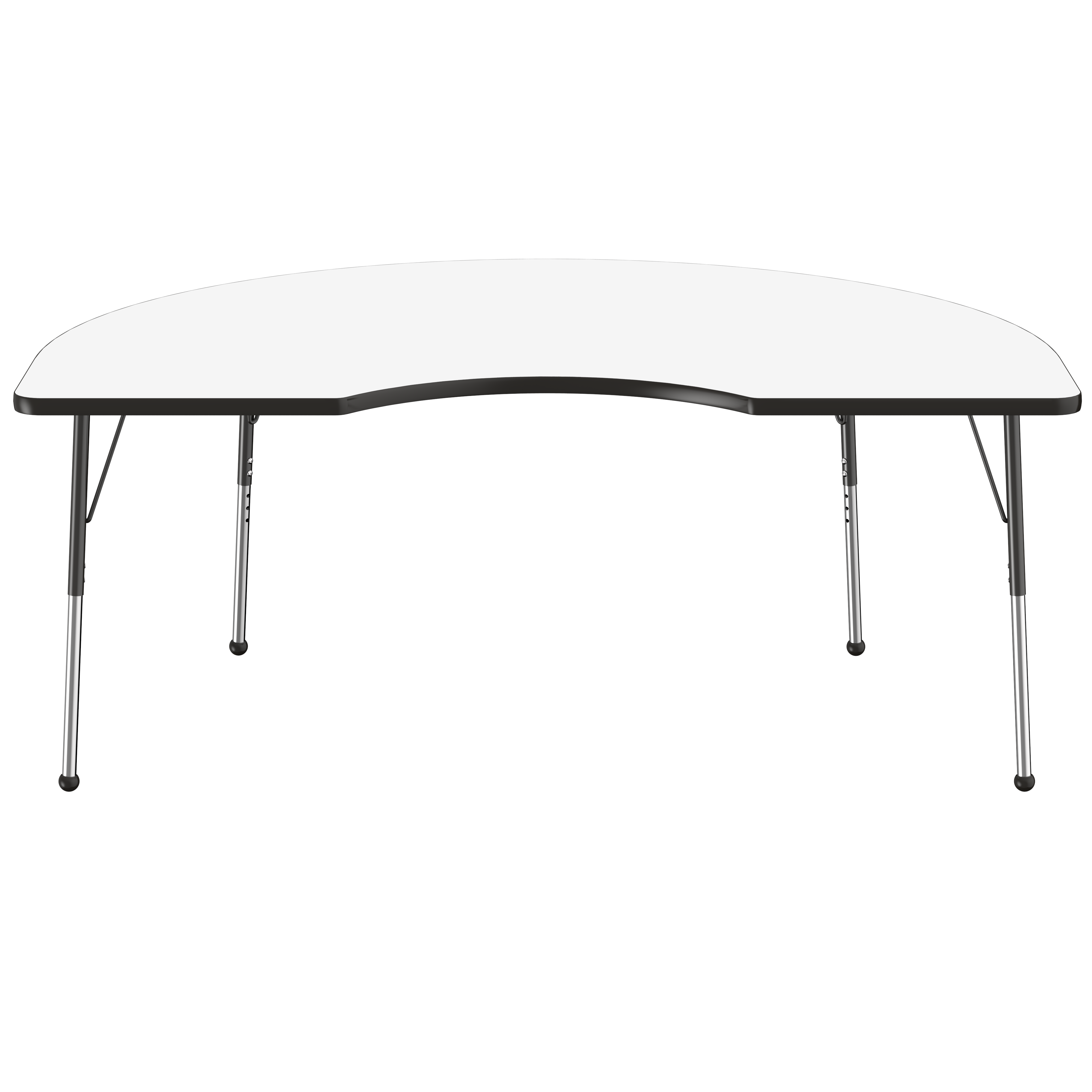 48" x 72" Kidney Dry-Erase Activity Table with Adjustable Standard Ball Glide Legs - Whiteboard/Black