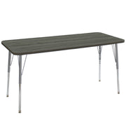 24" x 60" Rectangle La Madera Activity Table with Standard Legs - Gray Wood/Silver