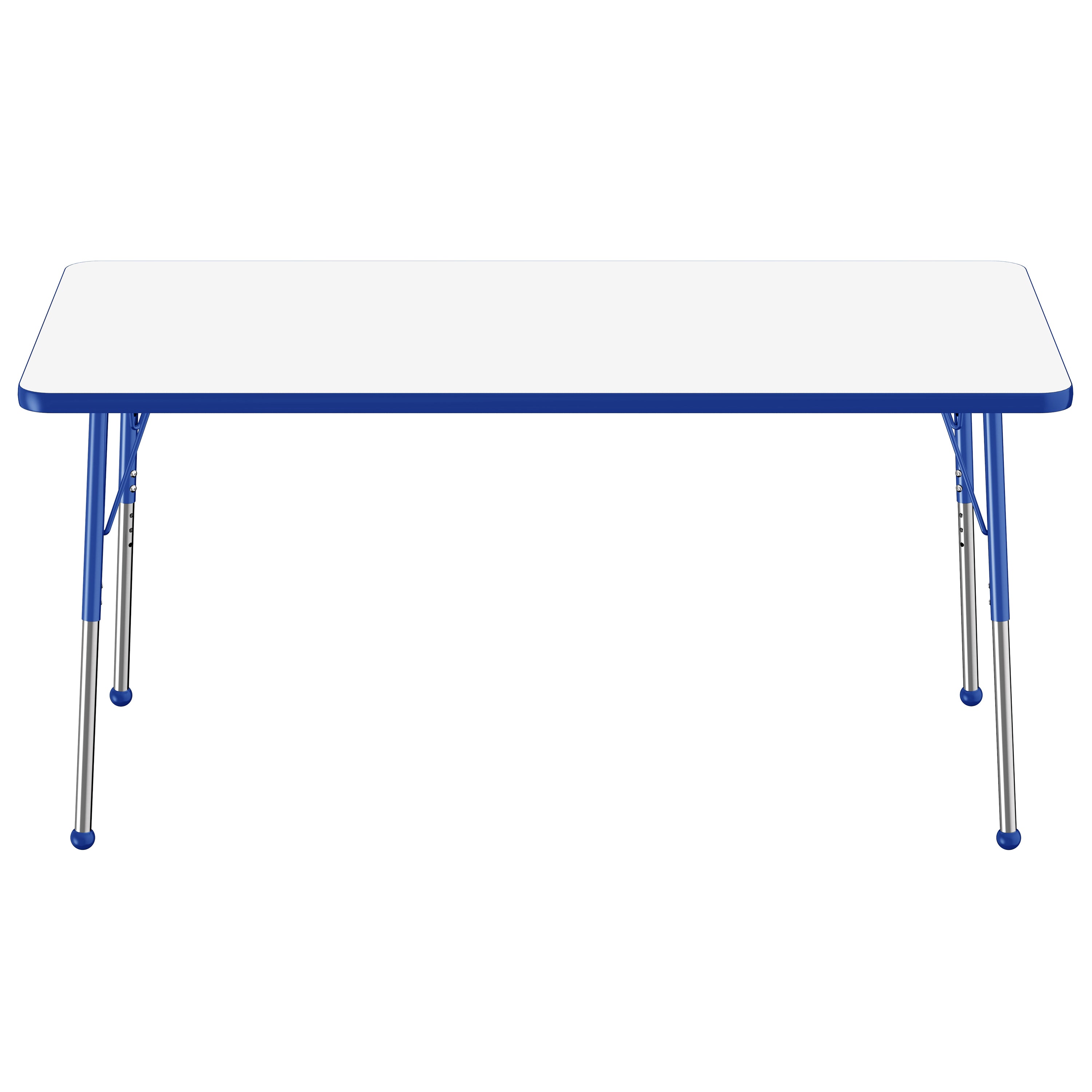 30" x 60" Rectangle Dry-Erase Activity Table with Adjustable Standard Ball Glide Legs - Whiteboard/Blue