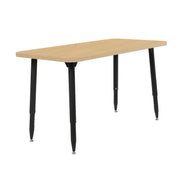 Adapte 24" x 48" Rectangle Woodgrain Activity Table with Adjustable Tapered Legs - Maple Grain/Black