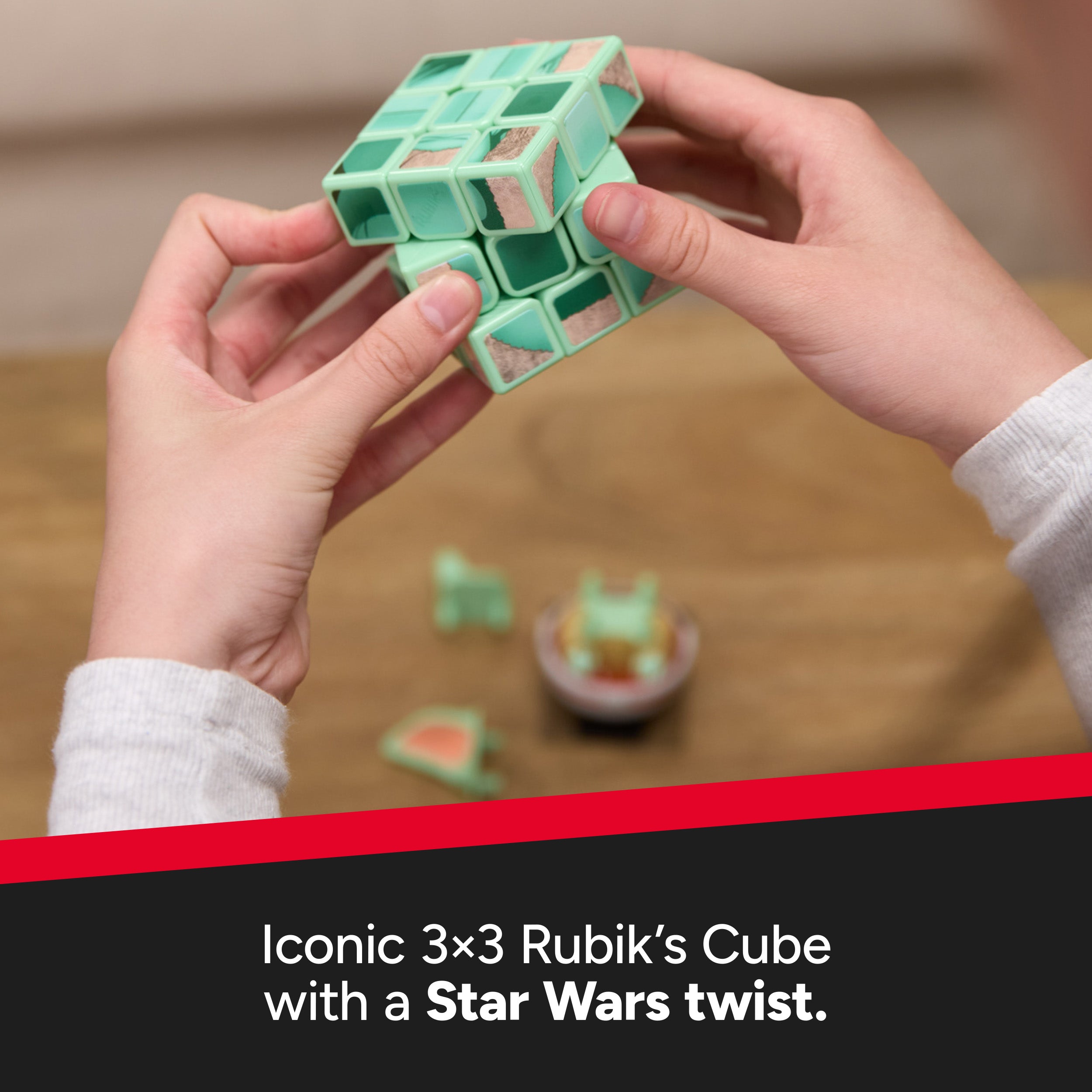 Rubik’s Cube, Star Wars Grogu Cuber with Display, Mandalorian’s The Child, Problem-Solving Brain Teaser, Classic Color-Matching Puzzle, Fidget Toy for Kids, Collectible Star Wars Toy, for Ages 8 & Up