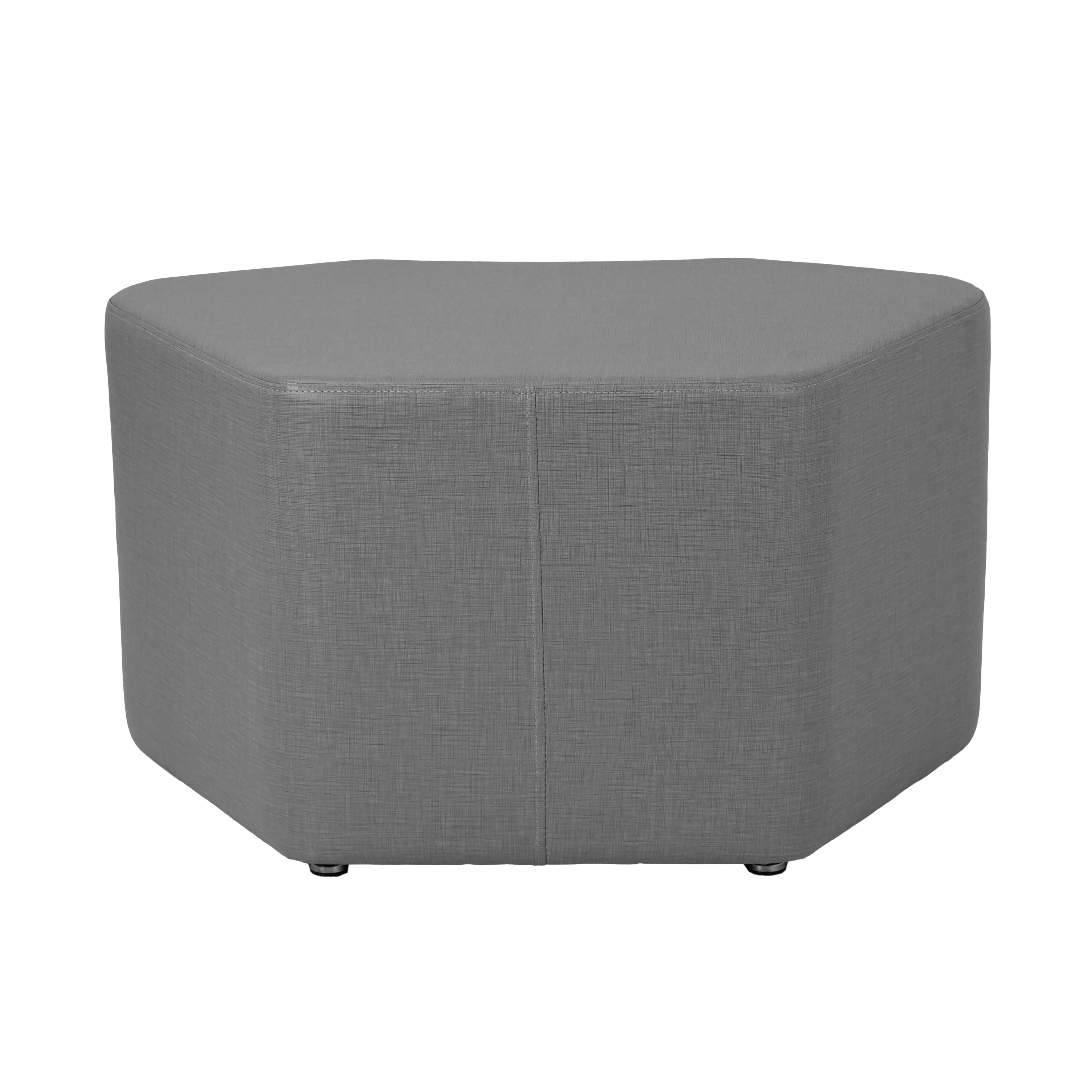 Pro Series Upholstered Petal Ottoman 18" Height - Slate Gray Crosshatch