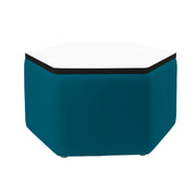 Pro Series Upholstered Hexagon Dry-Erase Ottoman Table 18" Height - Teal/Whiteboard