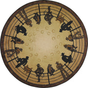 Breaking Horses 7'7" Round area rug in color Multi