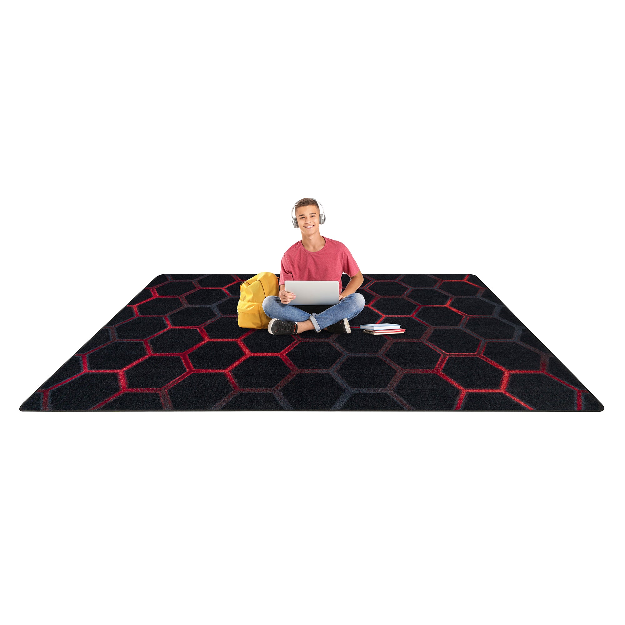 Breakout 10'9" x 13'2" area rug in color Ruby