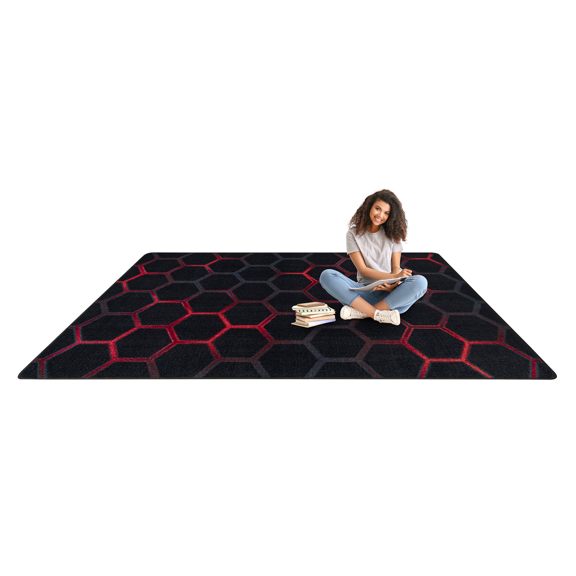 Breakout 3'10" x 5'4" area rug in color Ruby