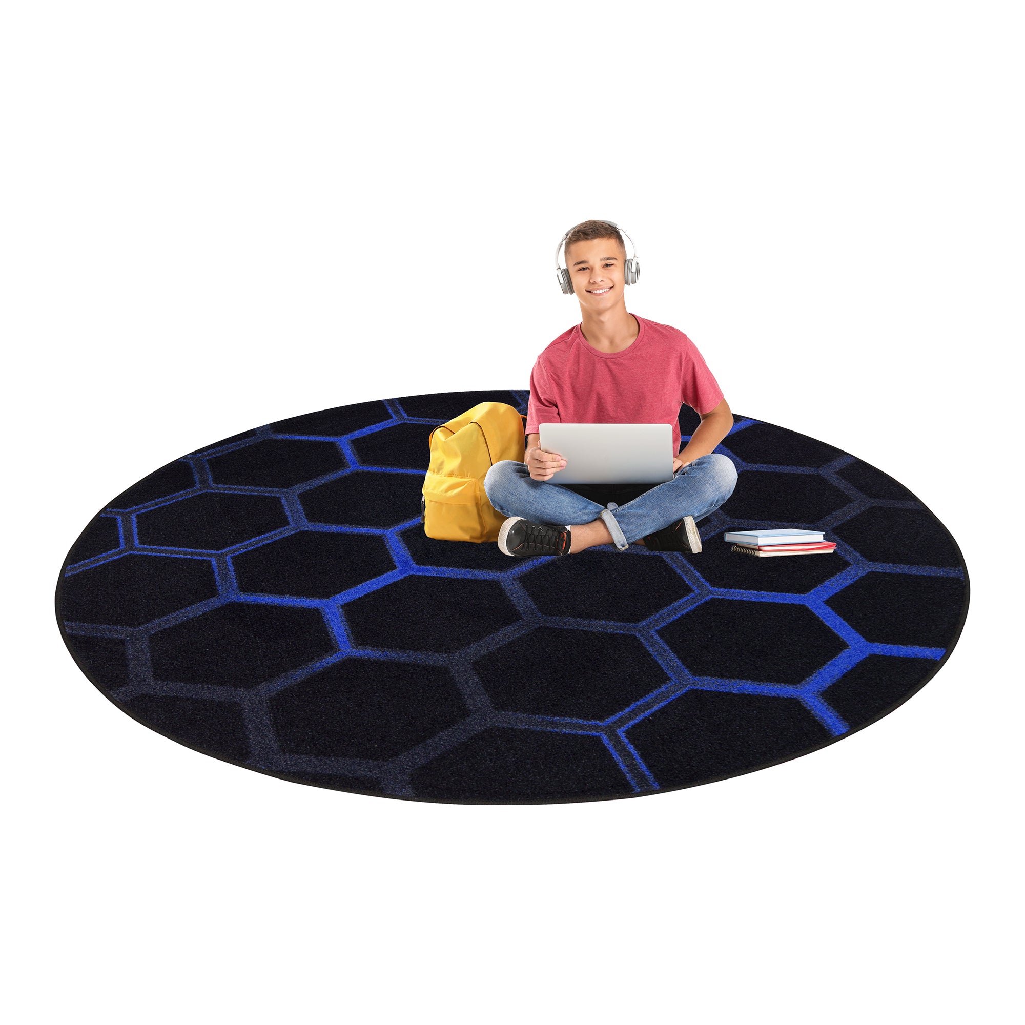 Breakout 13'2" Round area rug in color Sapphire