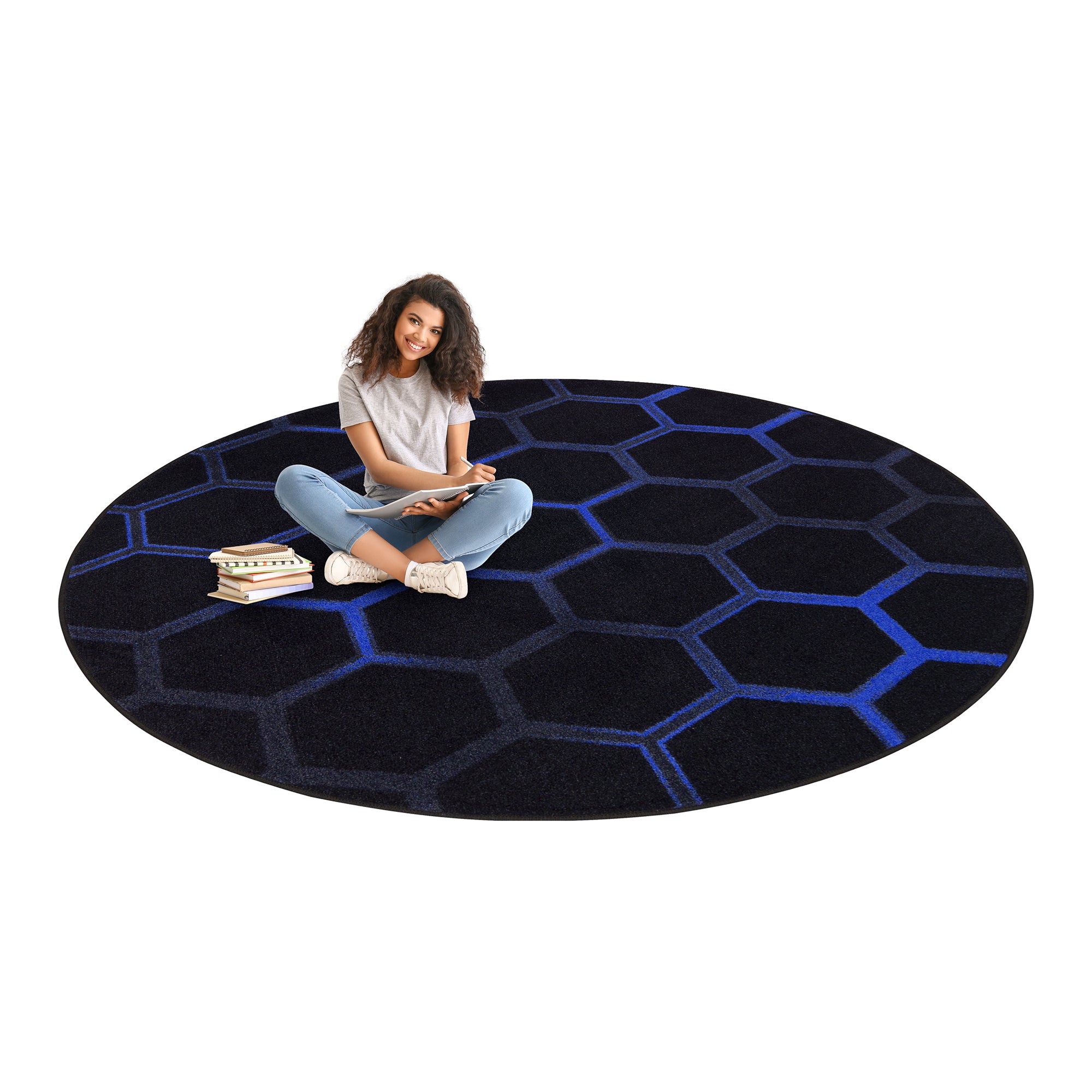 Breakout 13'2" Round area rug in color Sapphire