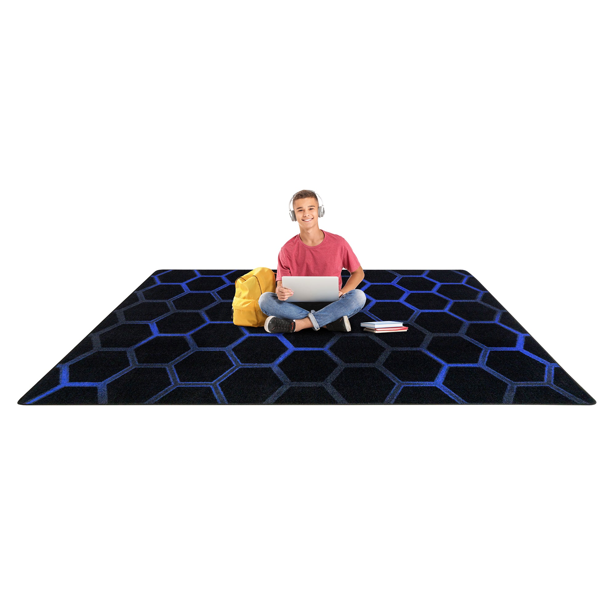 Breakout 5'4" x 7'8" area rug in color Sapphire