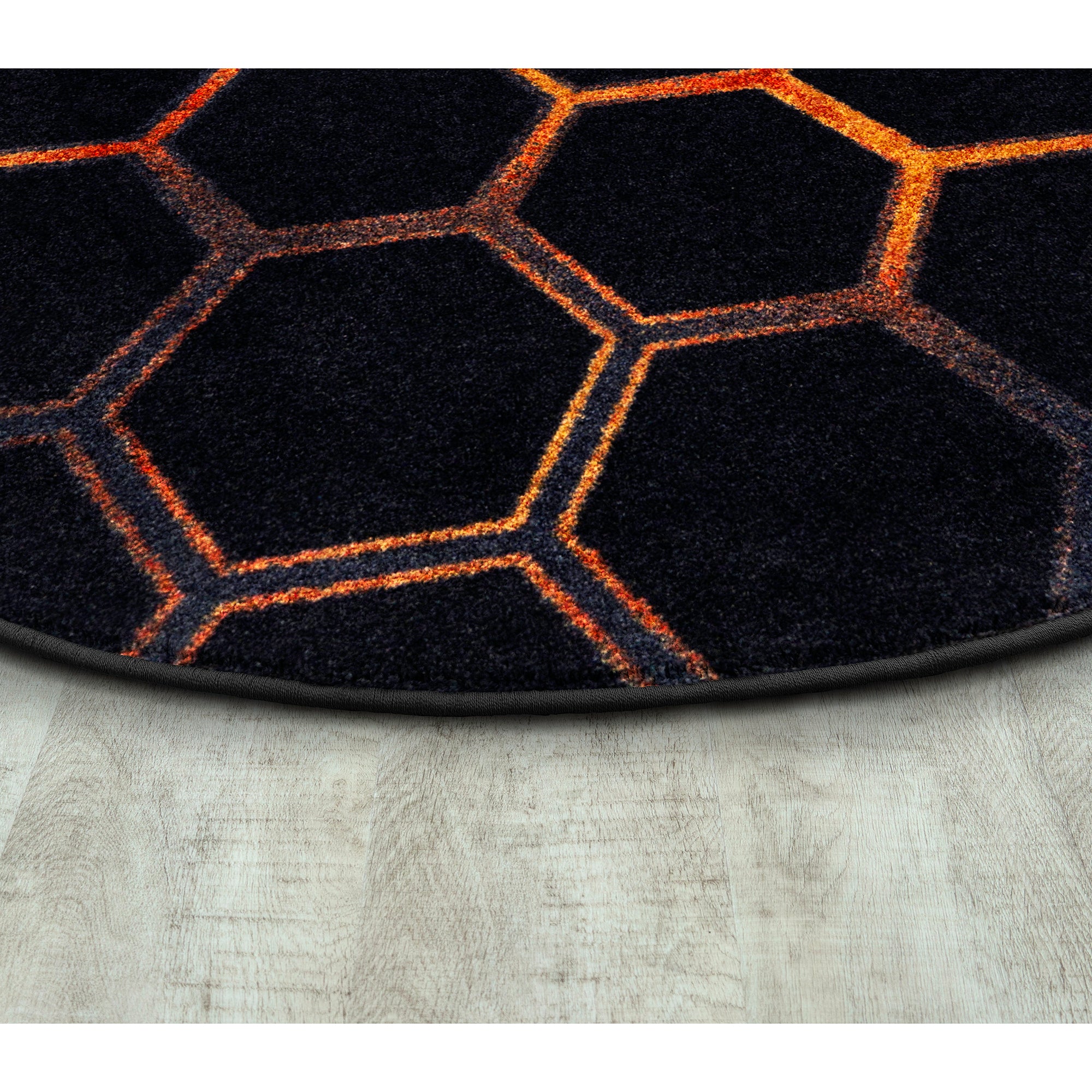 Breakout 7'7" Round area rug in color Tangerine
