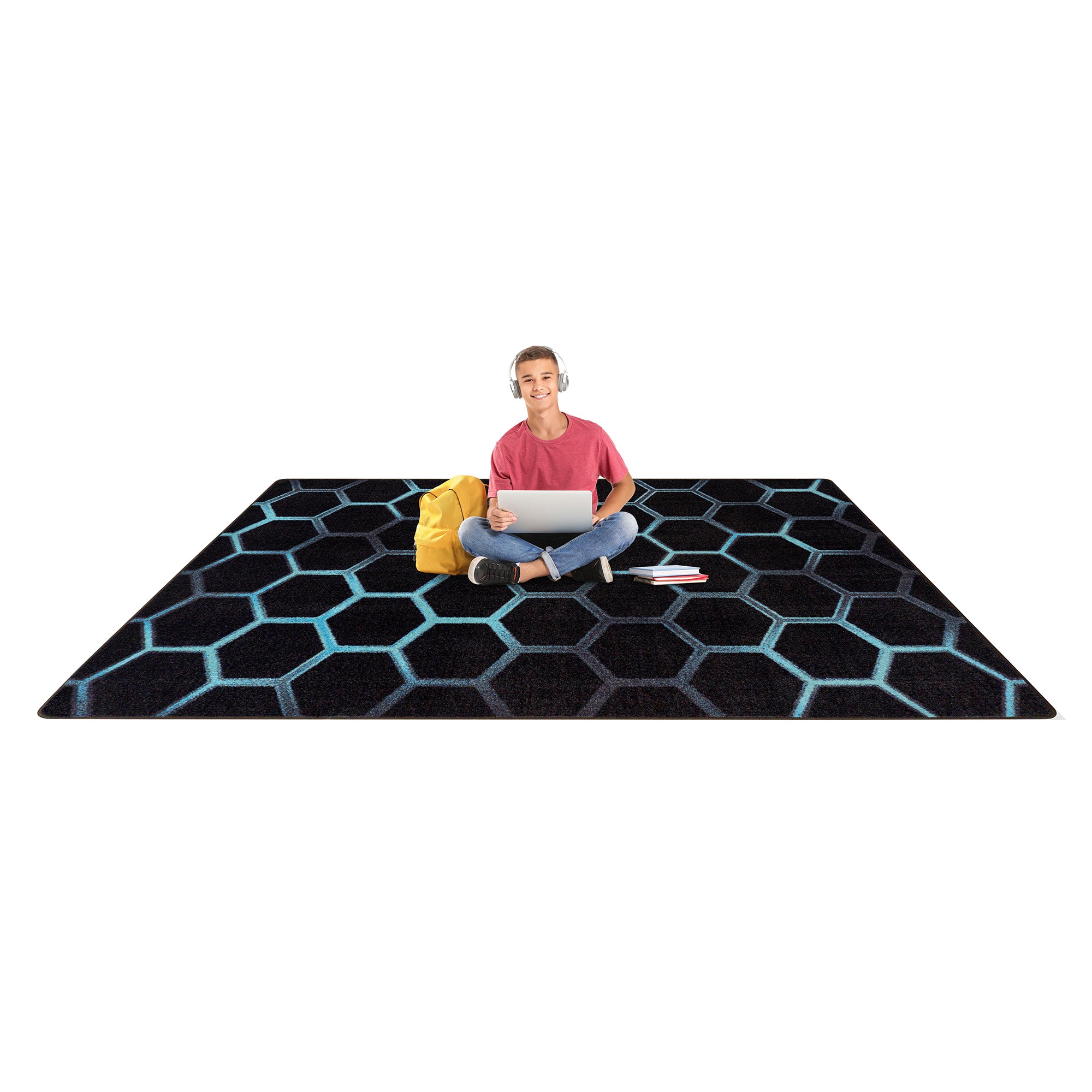 Breakout 7'8" x 10'9" area rug in color Teal
