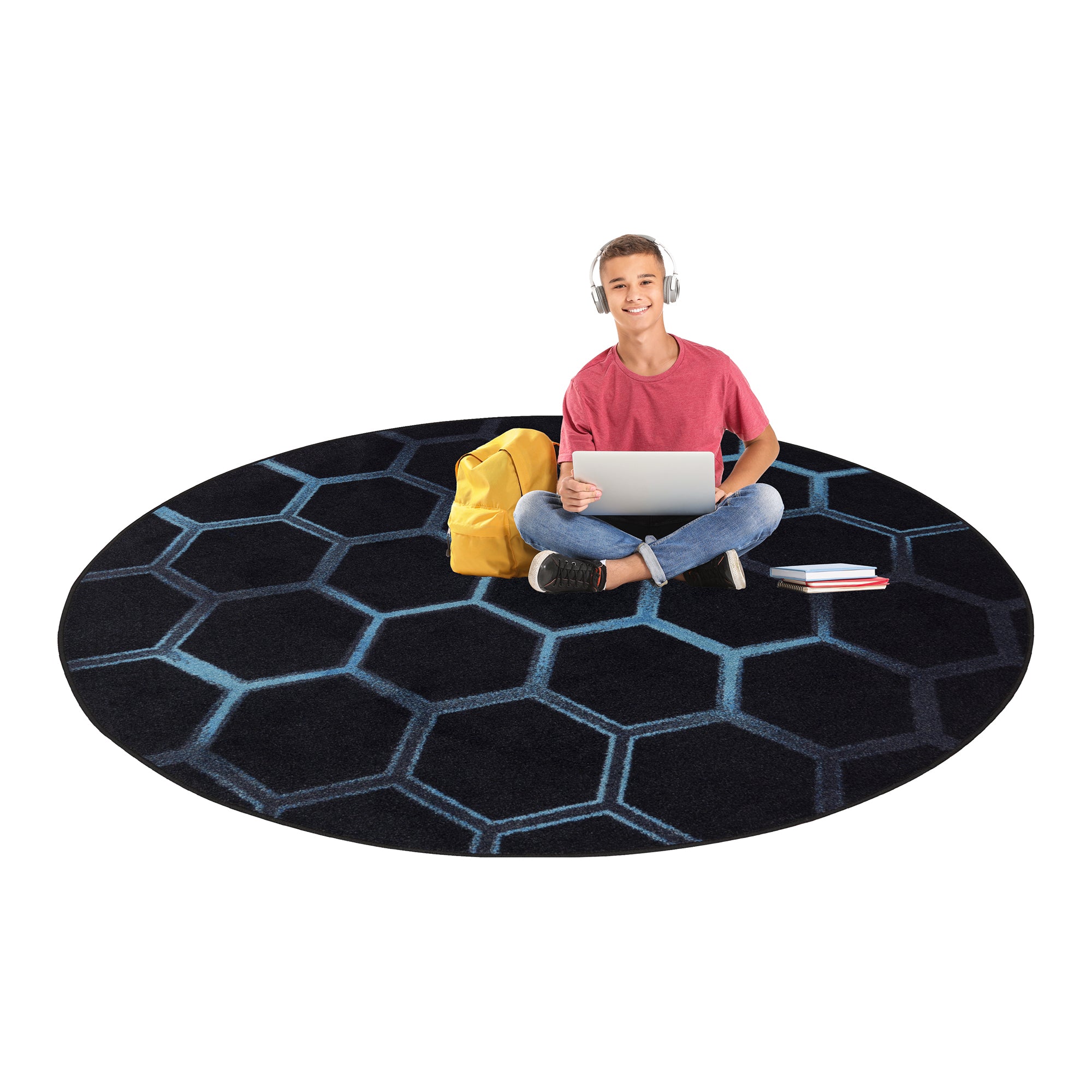 Breakout 13'2" Round area rug in color Teal