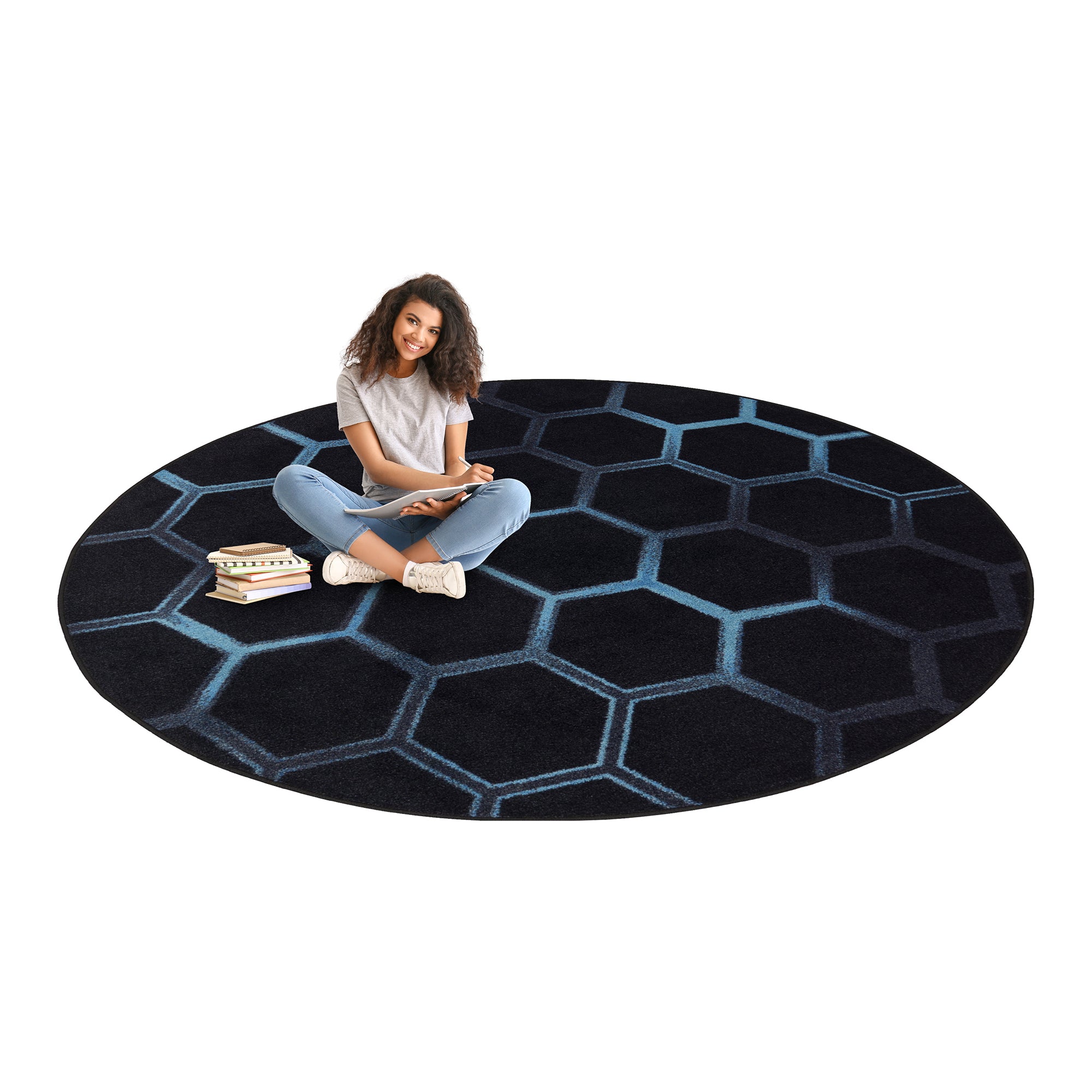 Breakout 13'2" Round area rug in color Teal