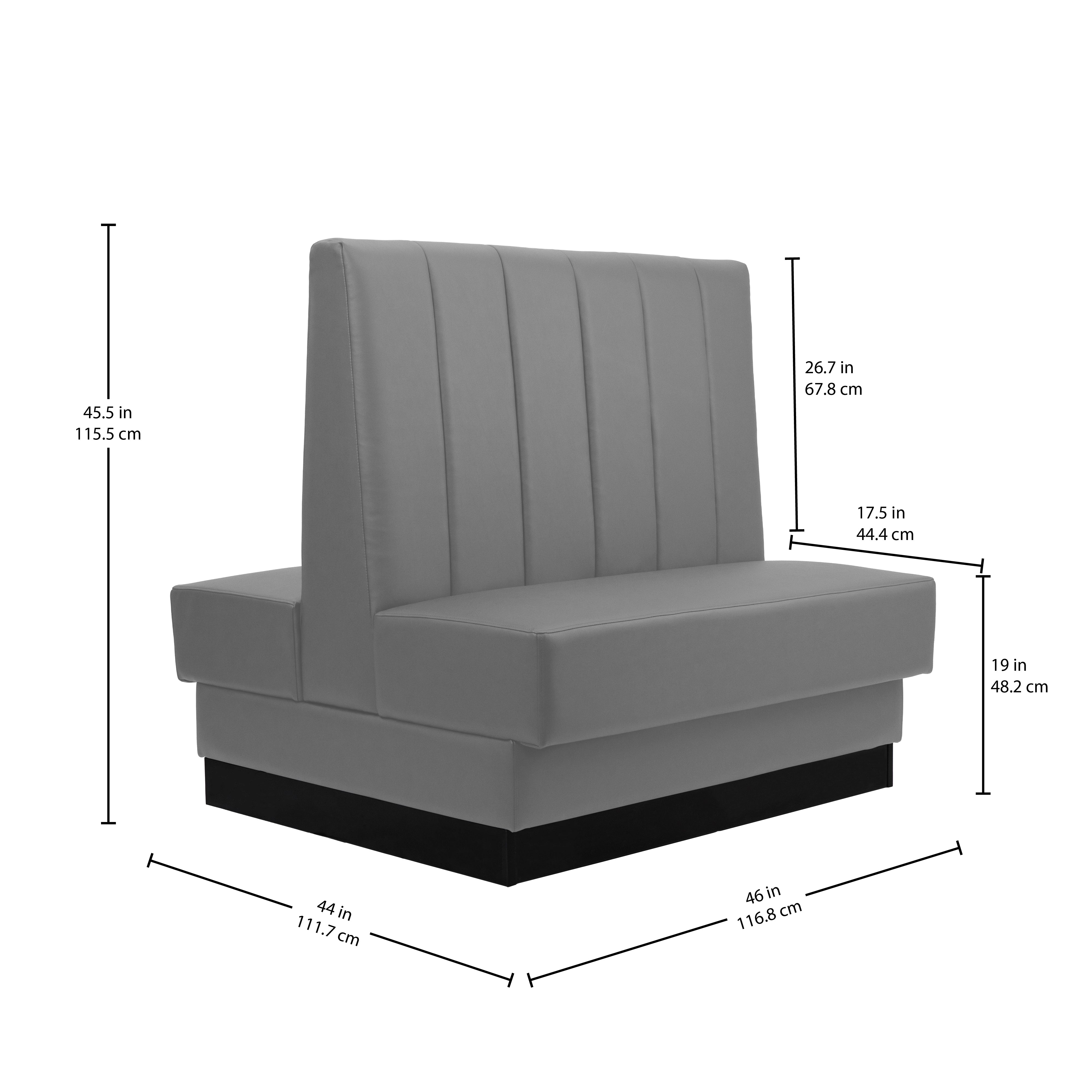 Pro Series Channel Back Double-Sided Restaurant Booth Seating - Dark Gray