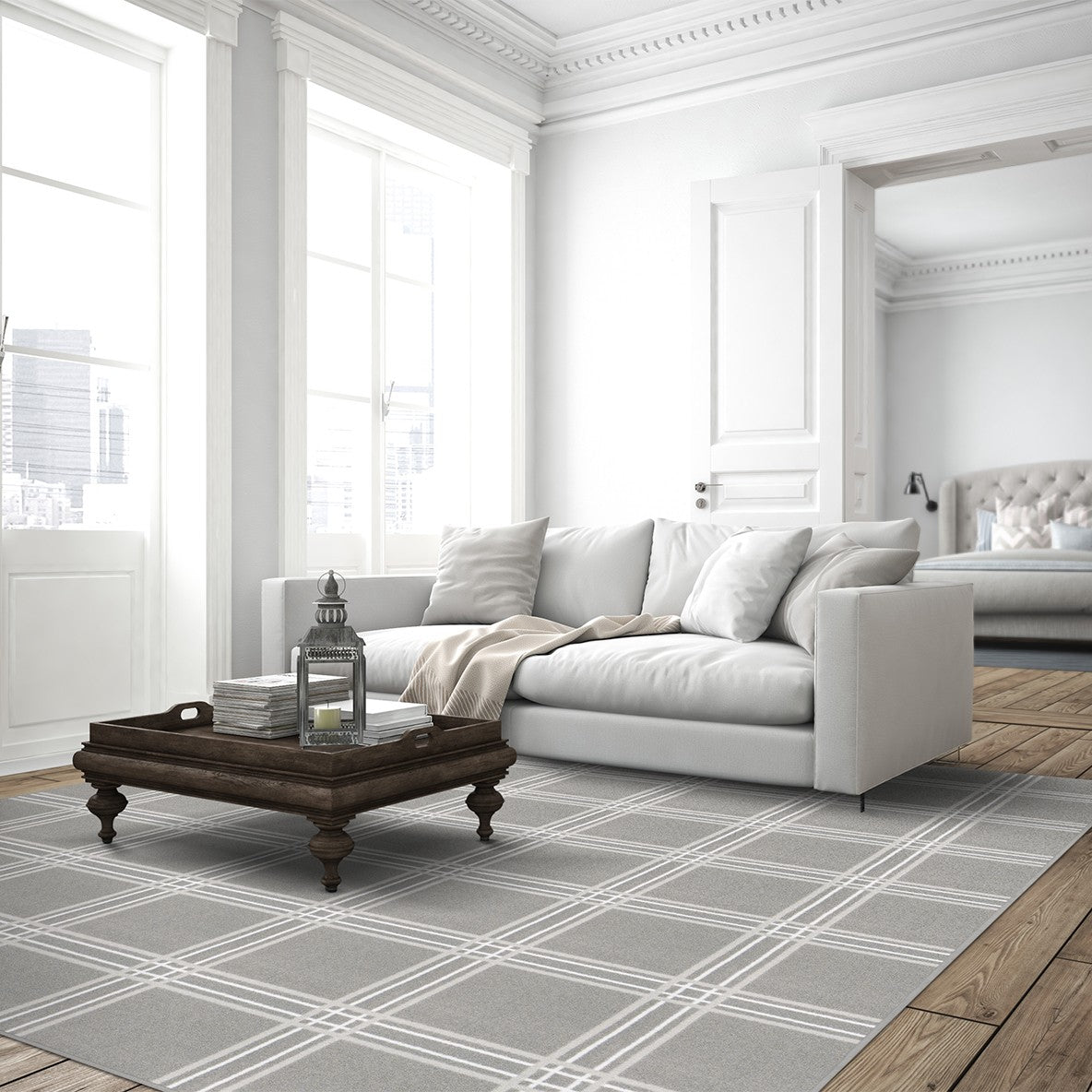 Broadfield 7'8" x 10'9" area rug in color Beige