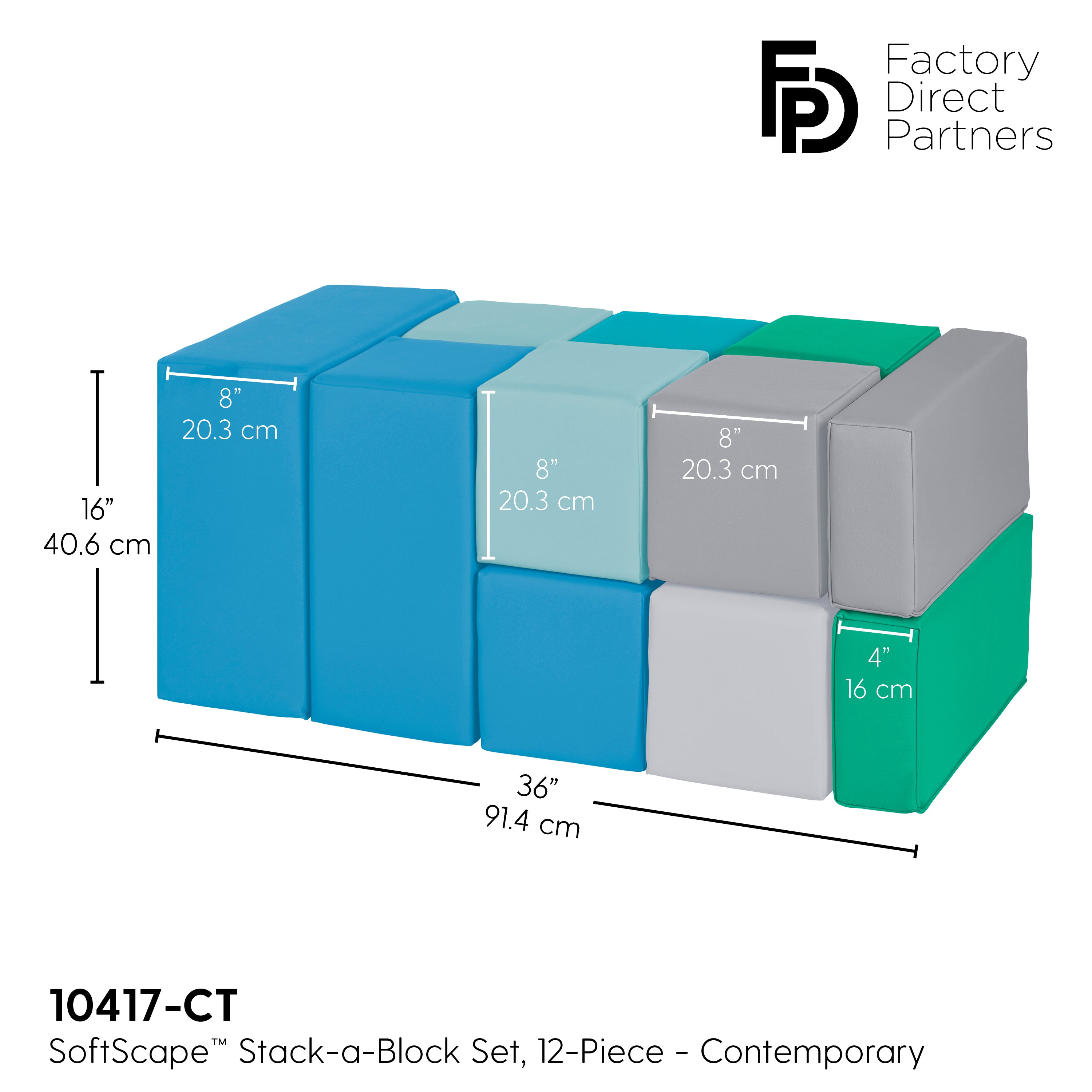 SoftScape Big Block Set, 12-Piece - Contemporary