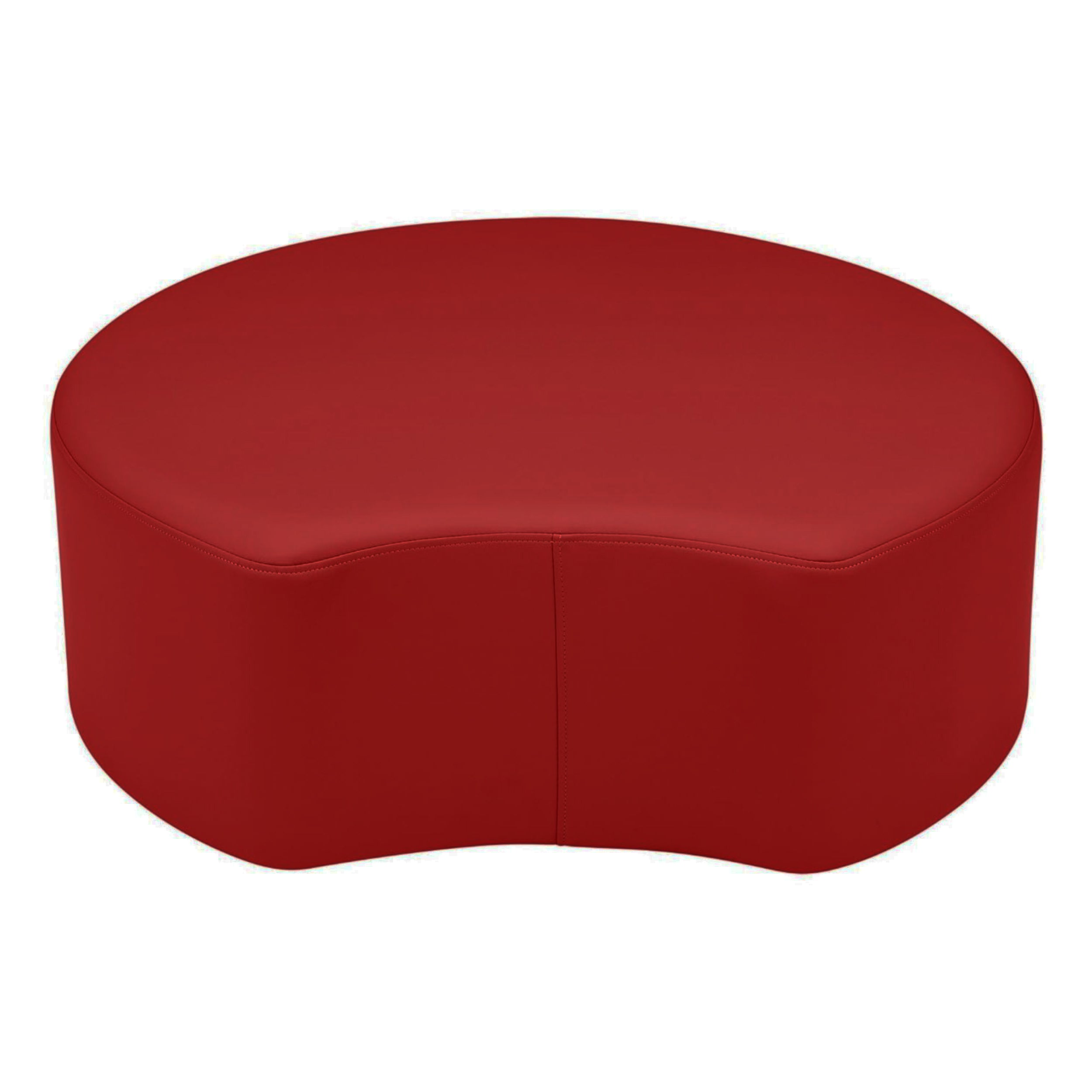 Pro Series Upholstered Crescent Ottoman 12" Height - Crimson
