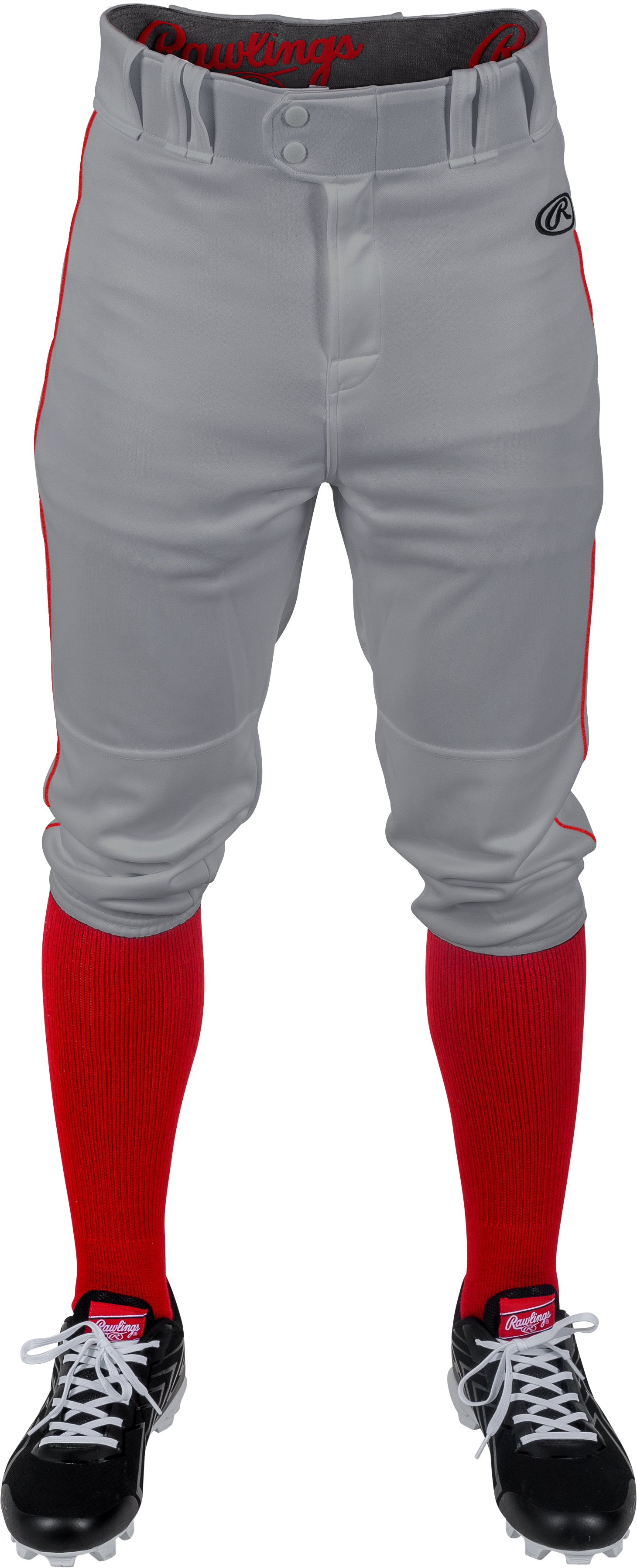 Rawlings Youth Launch Piped Knicker Pant - Small - Blue Gray/Scarlet
