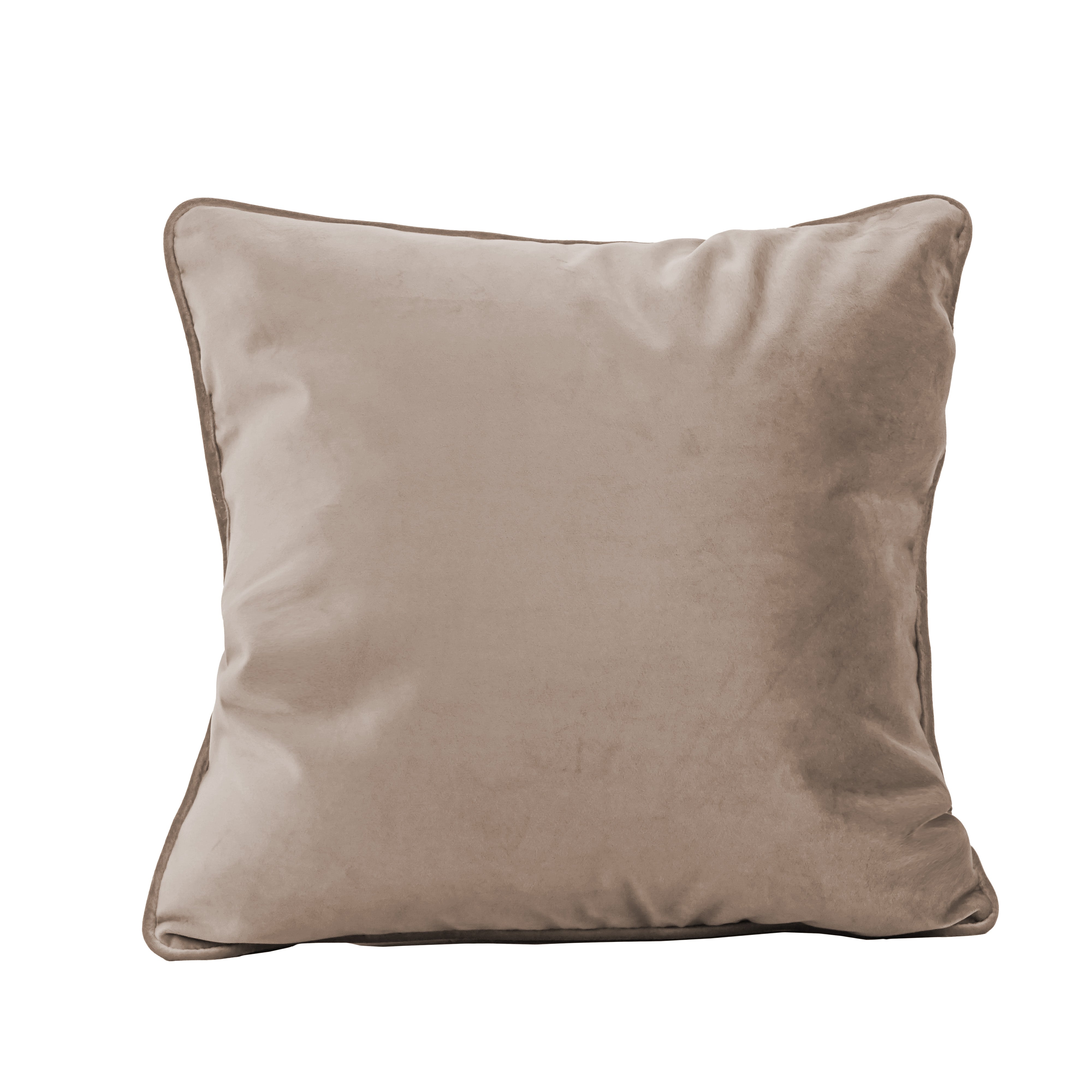 18" x 18" Square Microfiber Pillow with Piping, 2-Piece - Caffe