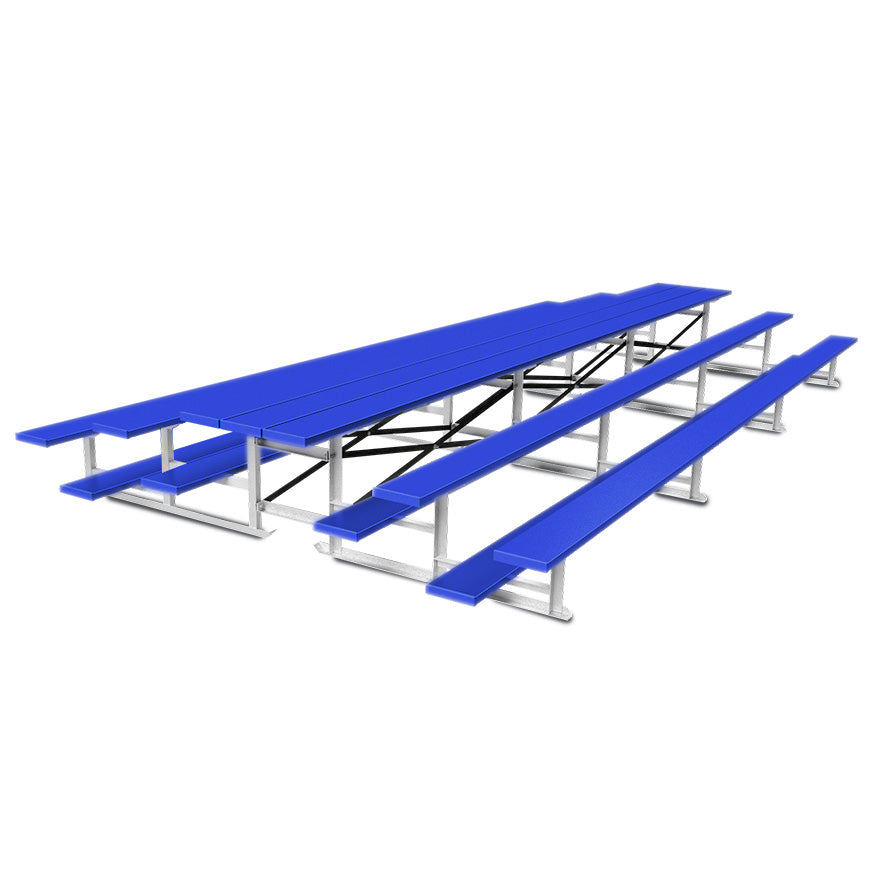 Bleacher - 21 ft. (3 Row - Single Foot Plank) - Back-To-Back - Powder Coat