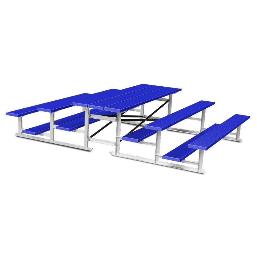 Bleacher - 7-1/2 ft. (3 Row - Single Foot Plank) - Back-To-Back - Powder Coat