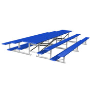 Bleacher - 15 ft. (3 Row - Single Foot Plank) - Back-To-Back - Powder Coat