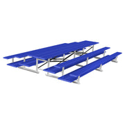 Bleacher - 15 ft. (3 Row - Double Foot Plank) - Back-To-Back - Powder Coat