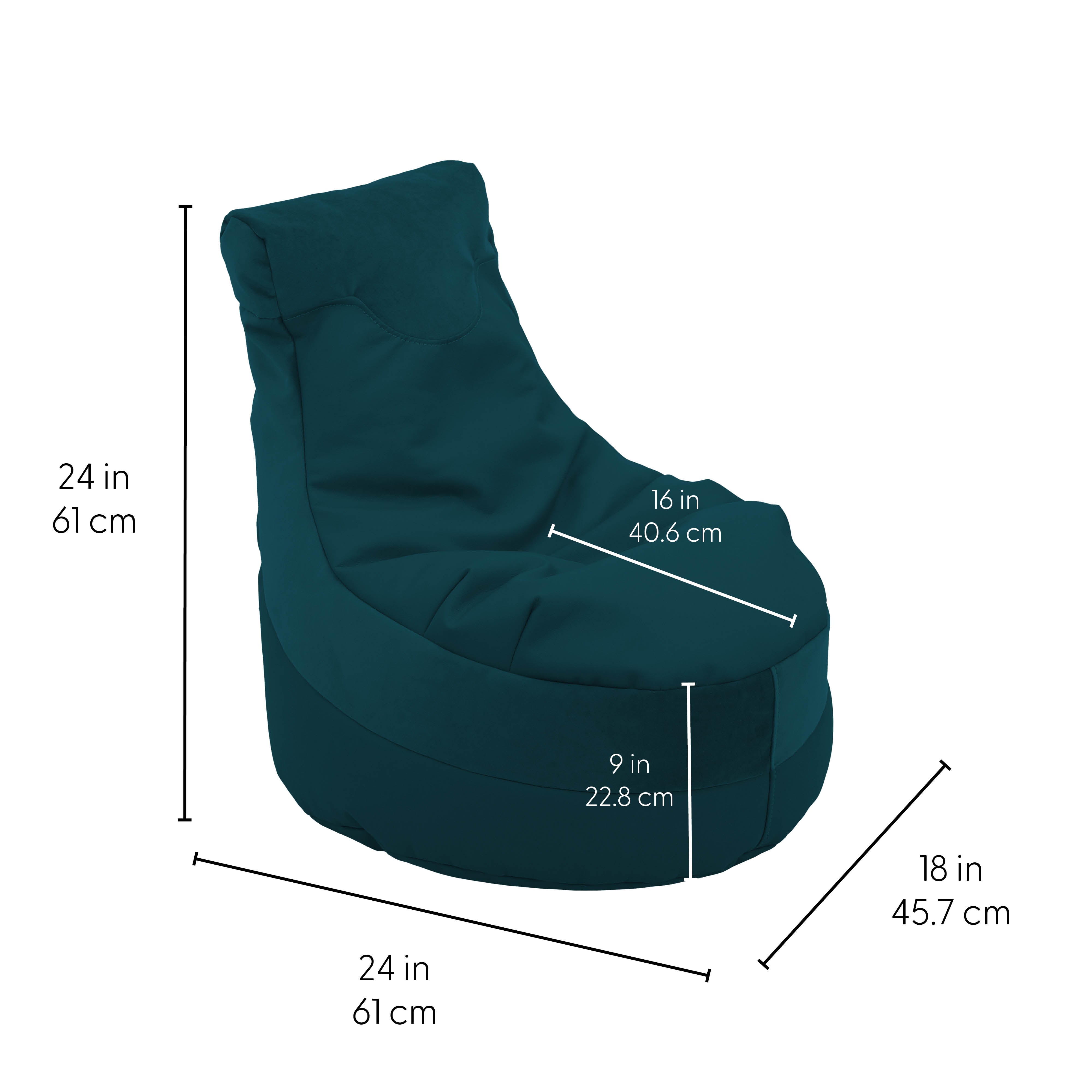 SoftScape Two-Textured Trendy Bean Bag, 2-Piece - Peacock