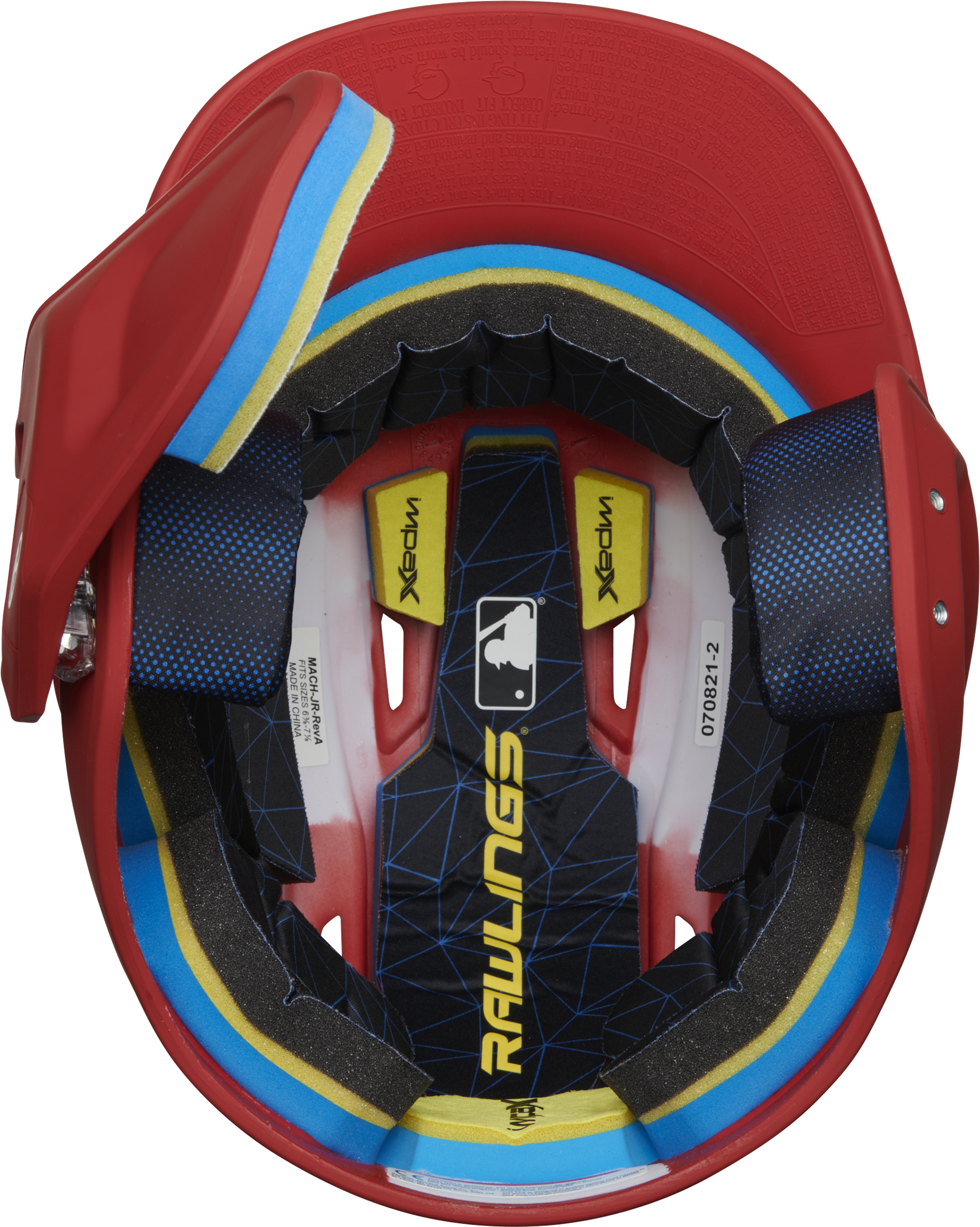 Rawlings Mach Adjust With Lhb Extension Matte Senior Batting Helmet - Scarlet