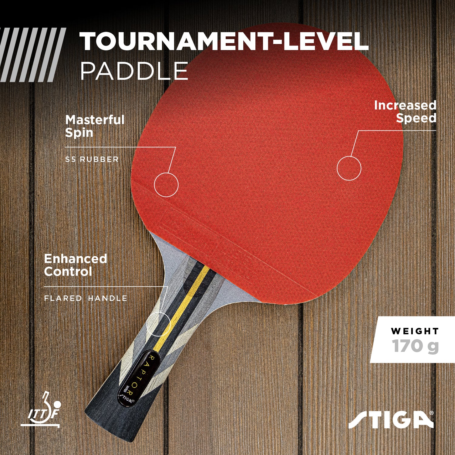 STIGA Raptor Racket for Table Tennis