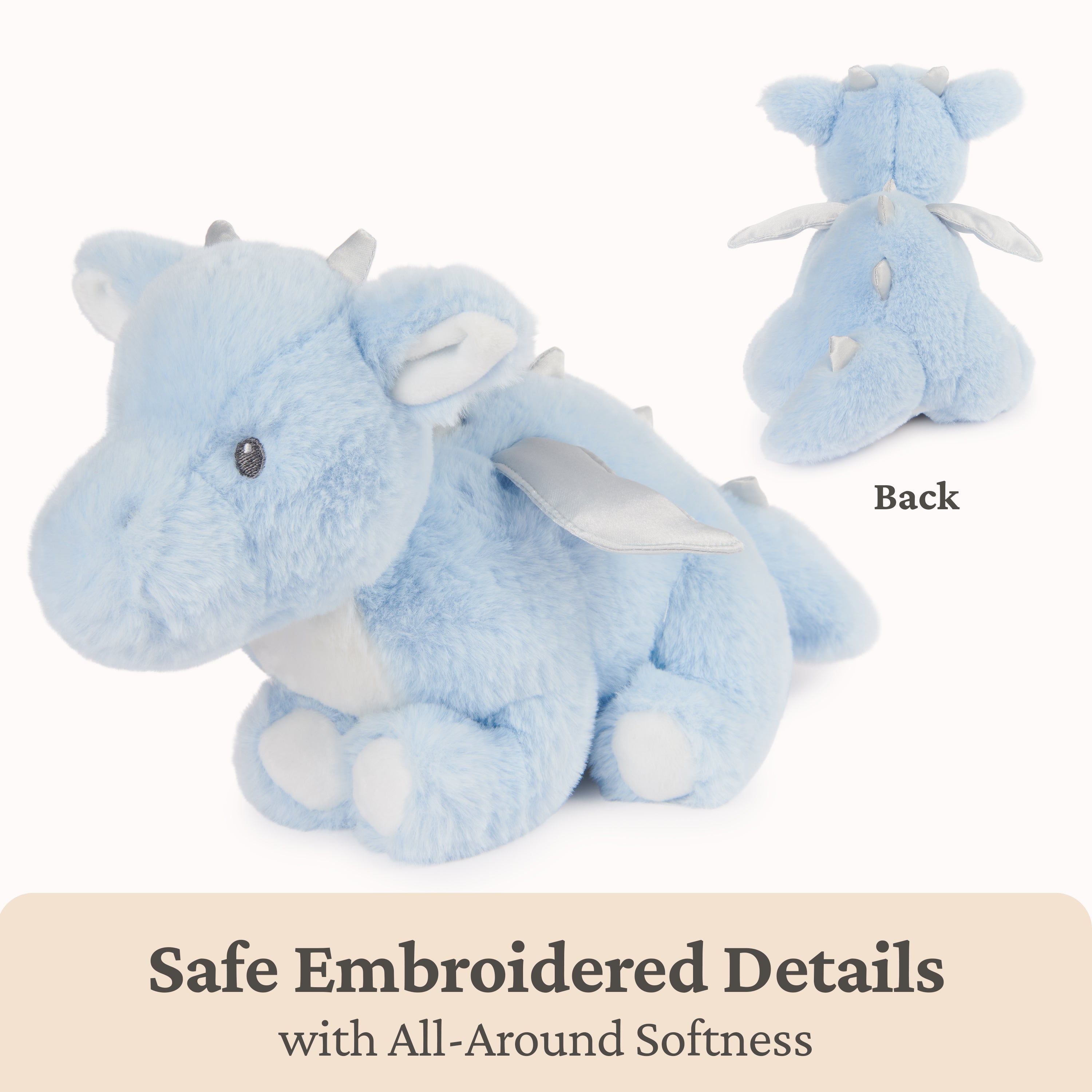 Baby GUND Zephie Dragon Plush, Stuffed Animal for Babies and Toddlers, Blue, 10”