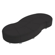 Pro Series Connect Curved Wave Backless Seating, 10-Piece Set - Black