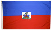 Haiti Flag 2x3 ft. Nylon SolarGuard Nyl-Glo 100% Made in USA to Official United Nations Design Specifications.