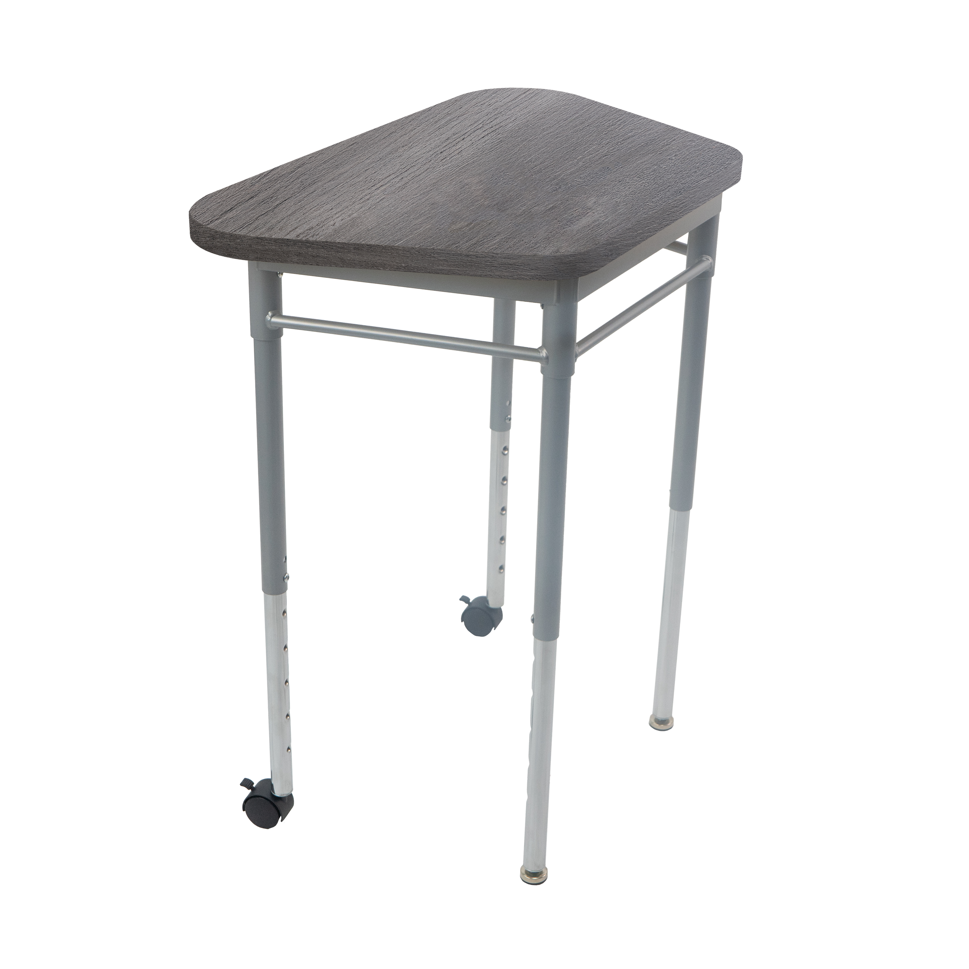 Collaborative Hex Desk - Gray Wood/Silver