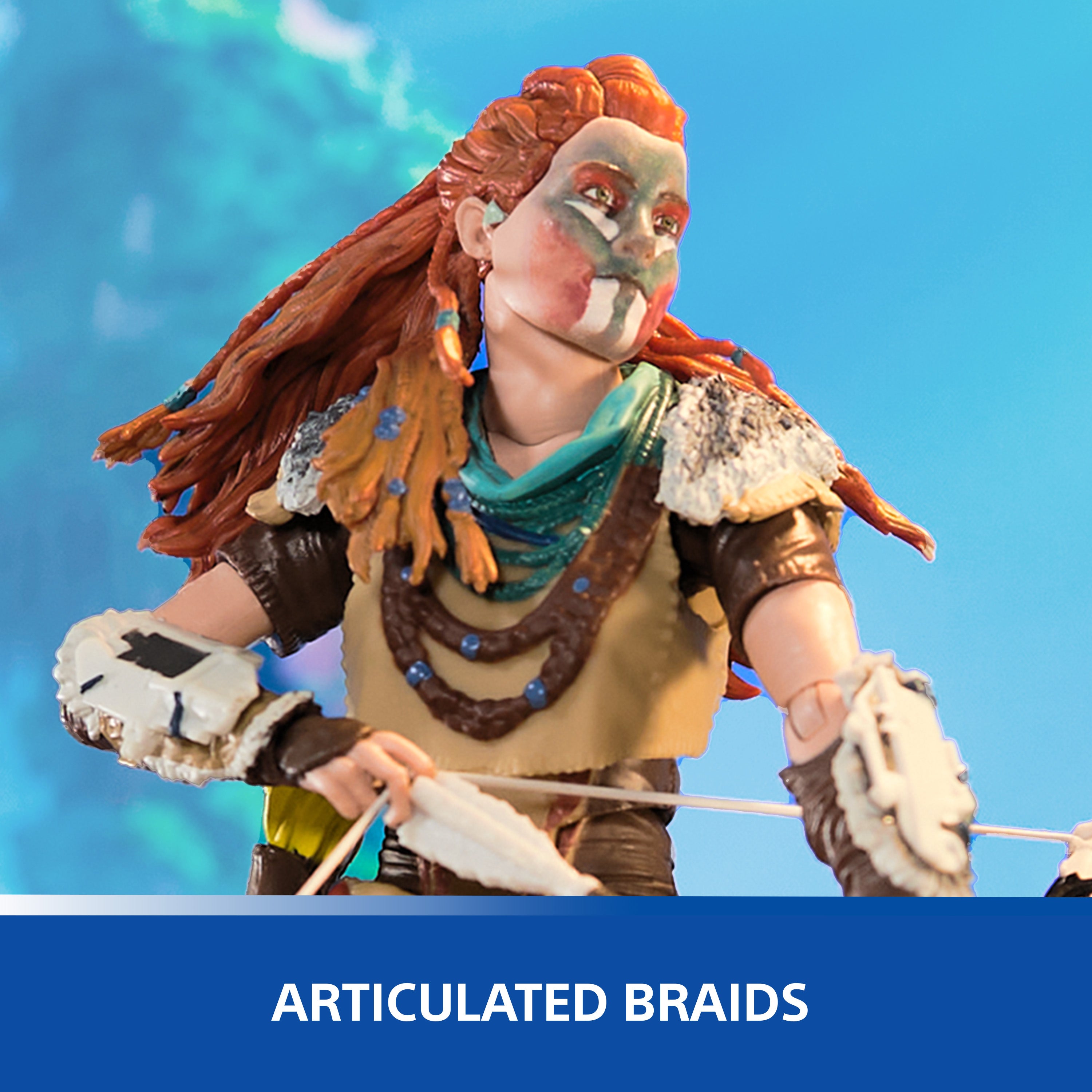 PlayStation Horizon Forbidden West, Deluxe 6” Aloy Action Figure with 15 Accessories, The Shapes Collection, For PS5 Fans & Collectors Ages 17+