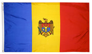Moldova Flag 4x6 ft. Nylon SolarGuard Nyl-Glo 100% Made in USA to Official United Nations Design Specifications.