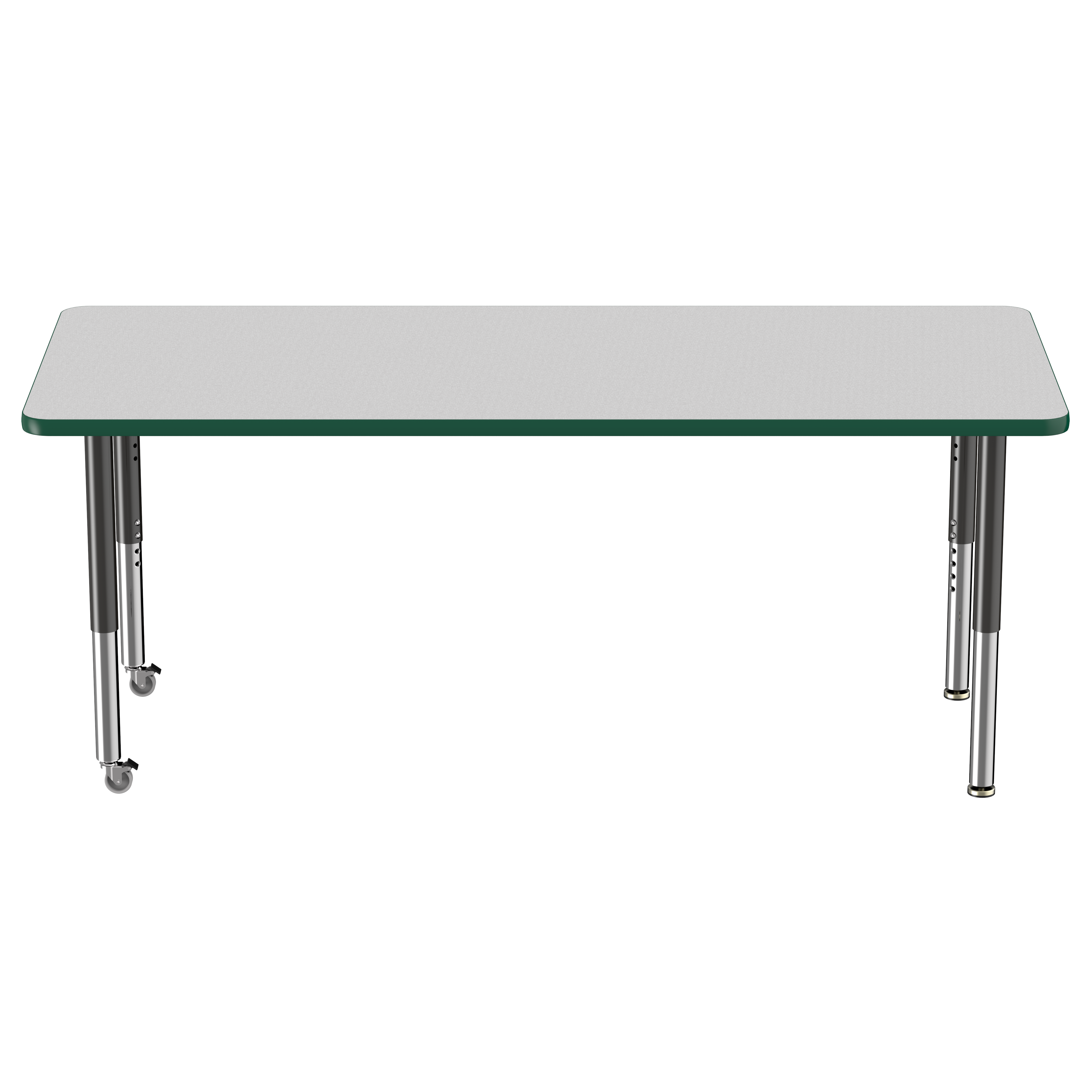30" x 72" Rectangle T-Molding Activity Table with Adjustable Super Legs - Gray/Green/Black