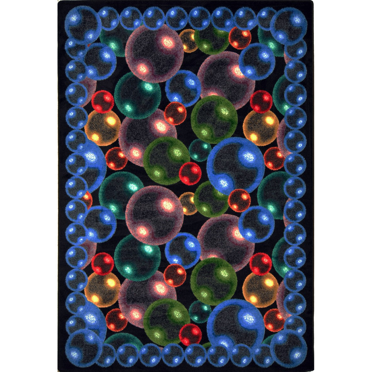 Bubbles 10'9" x 13'2" area rug in color Rainbow