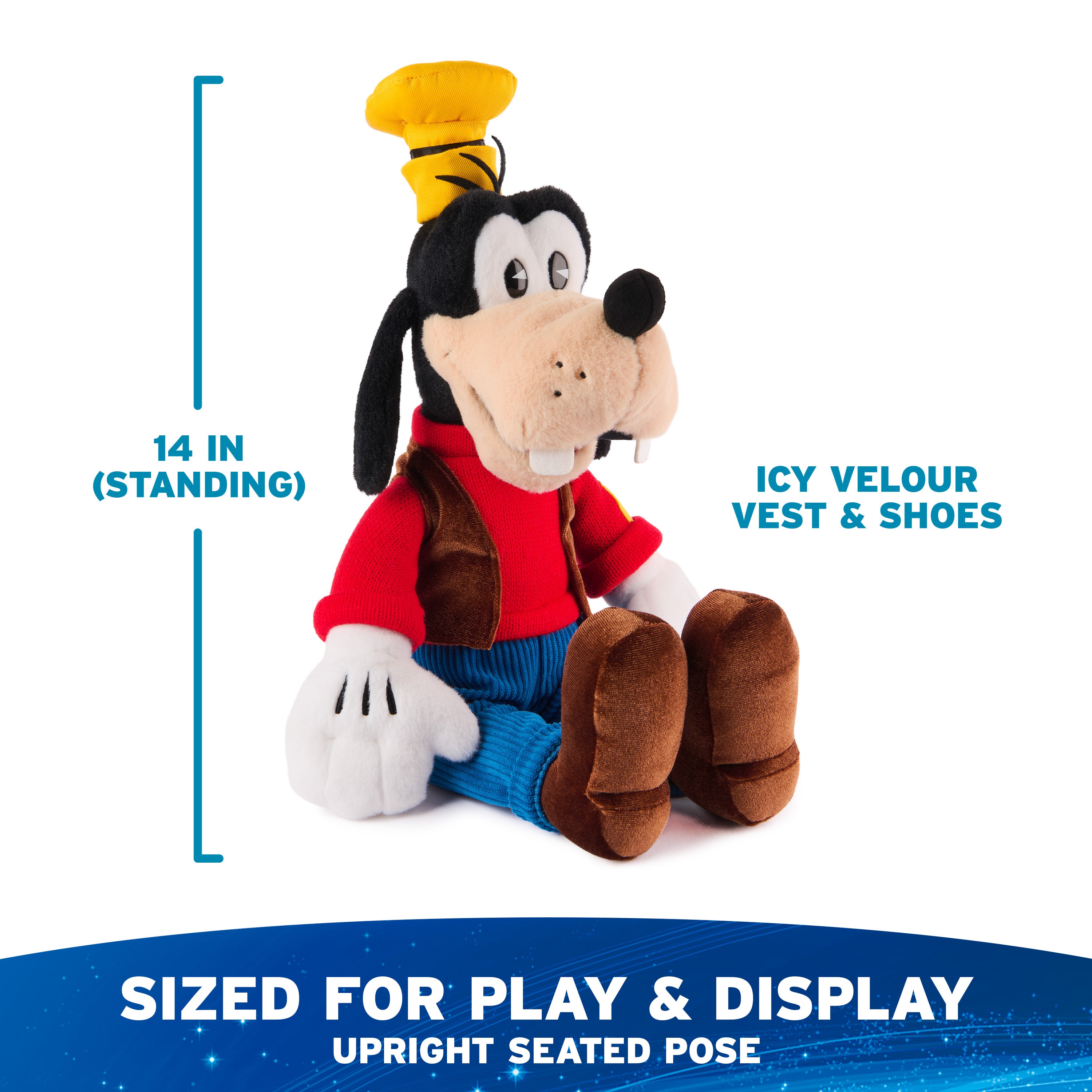 GUND Disney Official Goofy Classic Plush, Mickey and Friends, Deluxe Collector Stuffed Animal for Ages 1 and Up, Blue/White, 14”