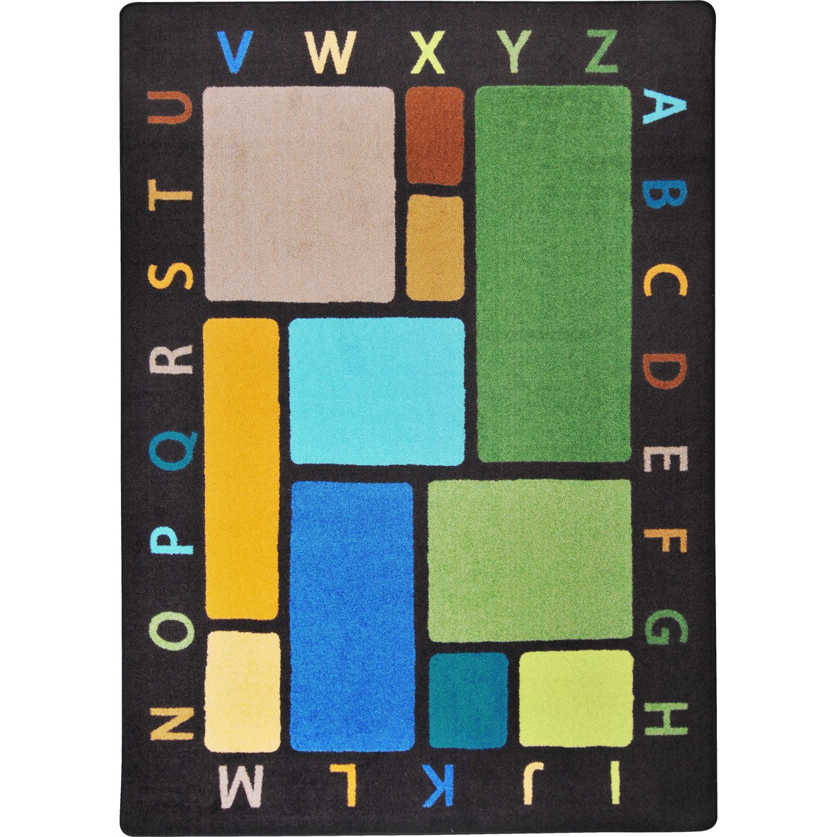 Building Blocks 3'10" x 5'4" area rug in color Earthtone