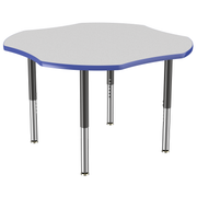 48" x 48" Clover T-Molding Activity Table with Adjustable Super Legs - Gray/Blue/Black