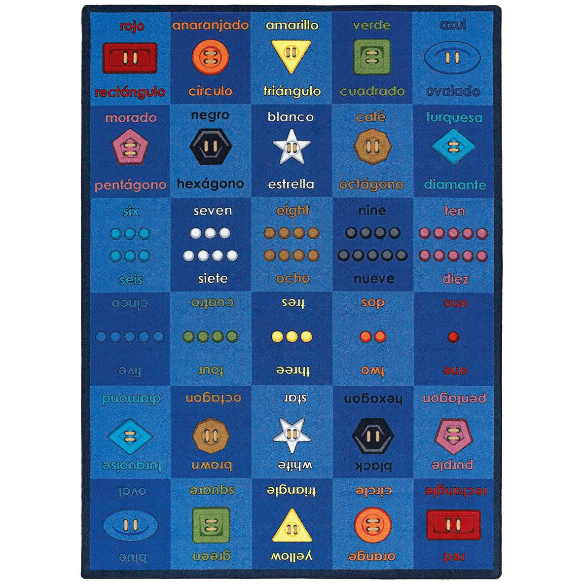 Button Button 7'8" x 10'9" area rug in color Multi