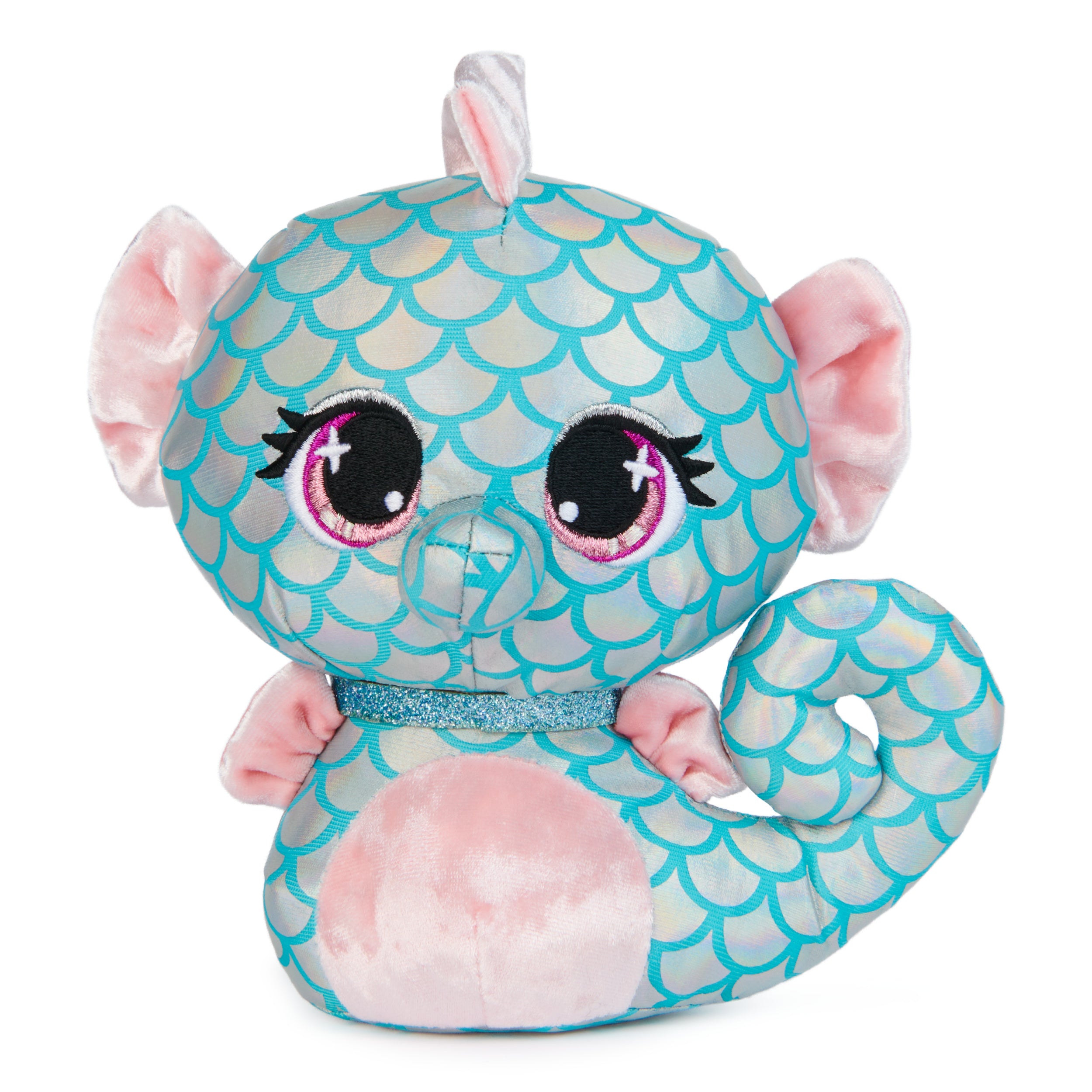 P.Lushes Designer Fashion Pets Mel Dives Premium Seahorse Stuffed Animal, Pink and Teal, 6”