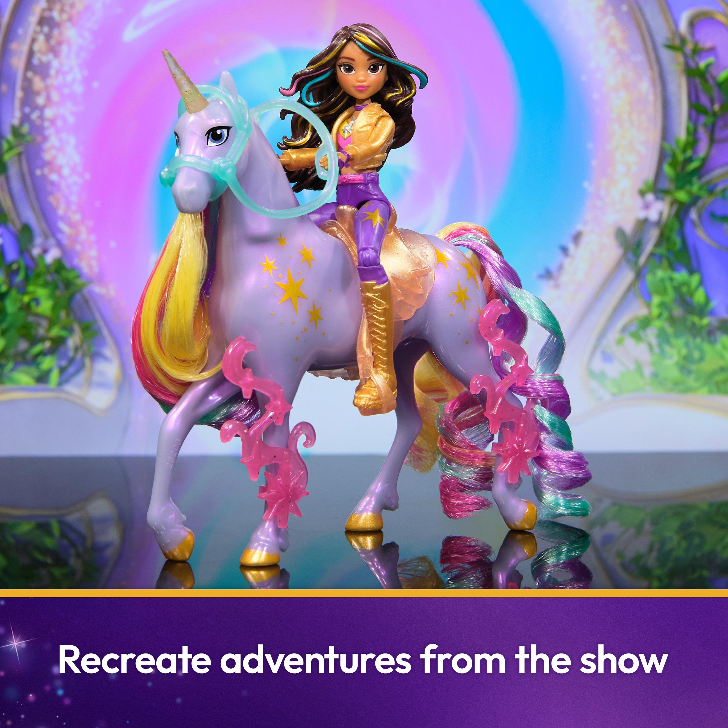 Unicorn Academy, Sophia & Wildstar Power of Friendship Set, Translucent Saddle & 2 Power Accessories, Dolls & Unicorn Toys for Girls Ages 4 and up
