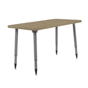 Adapte 24" x 48" Rectangle Woodgrain Activity Table with Adjustable Tapered Legs - Pasadena Oak/Silver