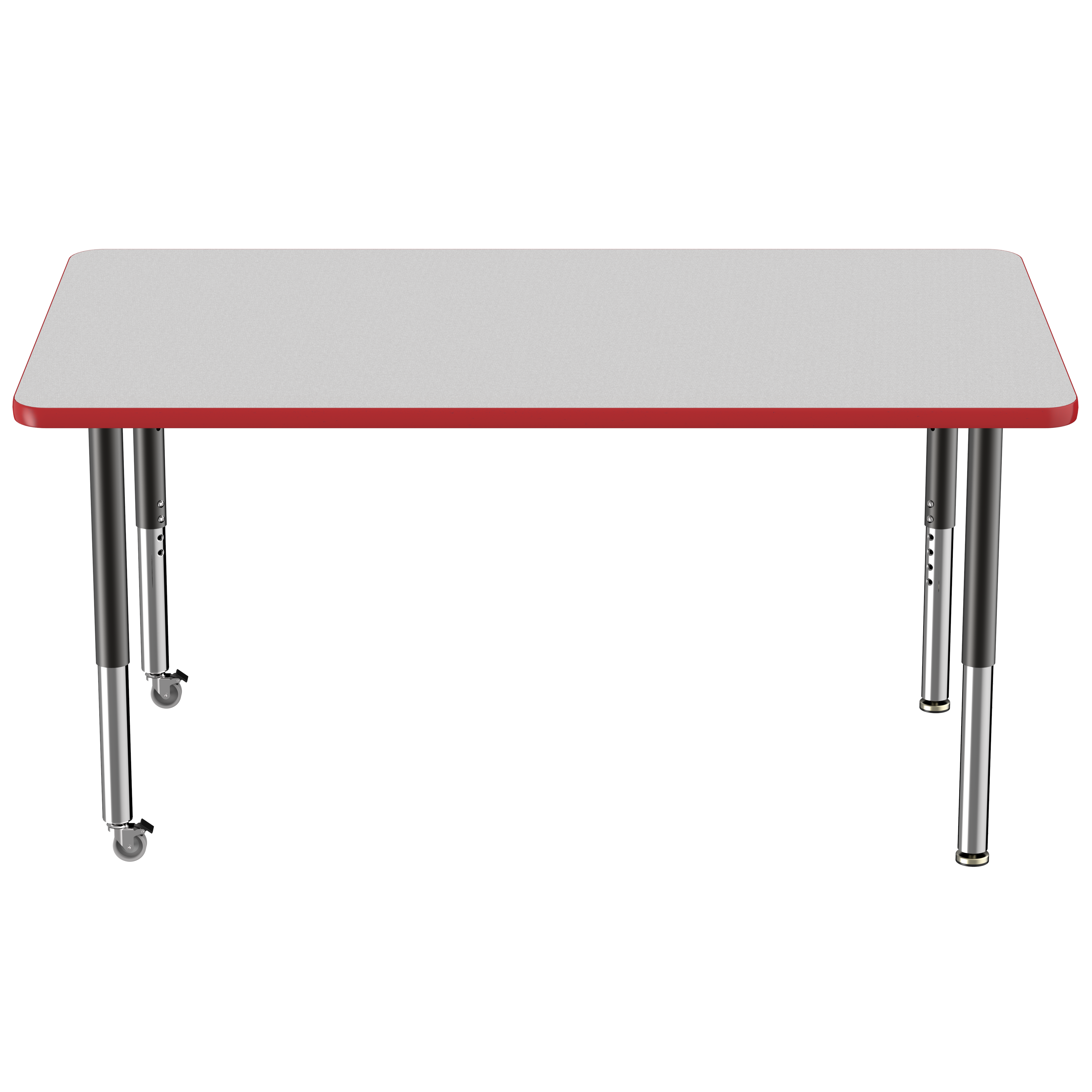 36" x 60" Rectangle T-Molding Activity Table with Adjustable Super Legs - Gray/Red/Black