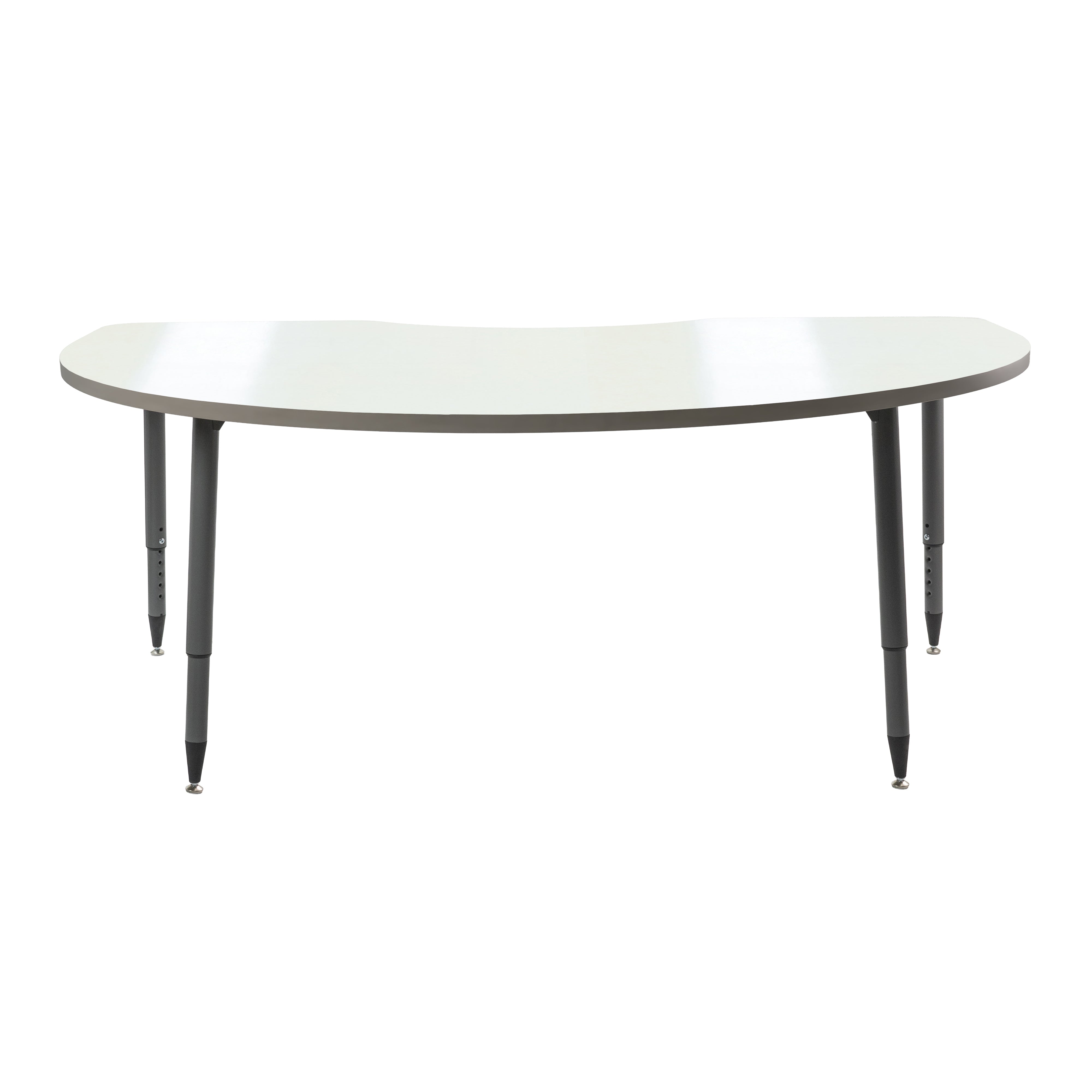 Adapte 48" x 72" Kidney Dry-Erase Activity Table with Adjustable Tapered Legs - Whiteboard/North Sea