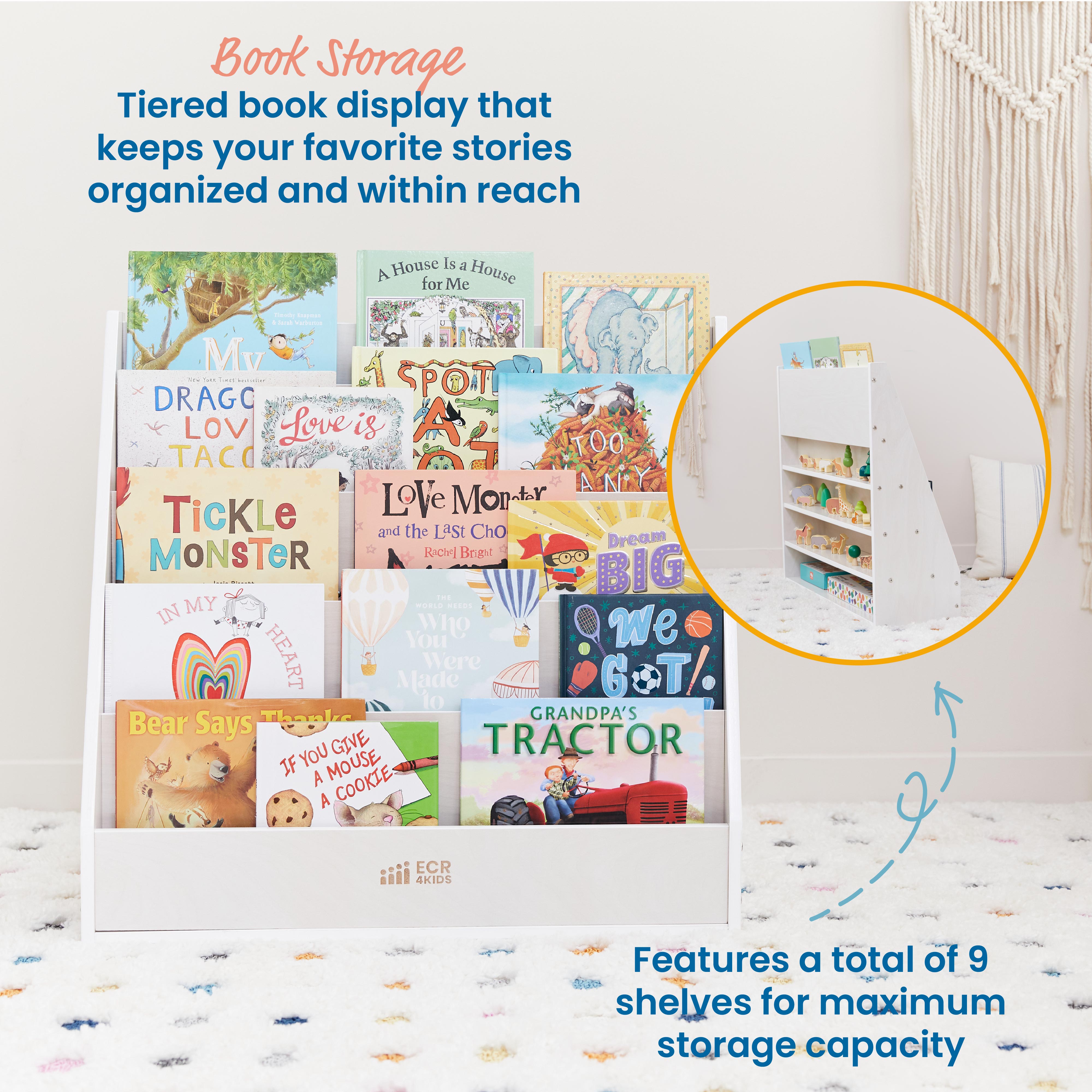 Streamline Single-Sided Book Display - White Wash