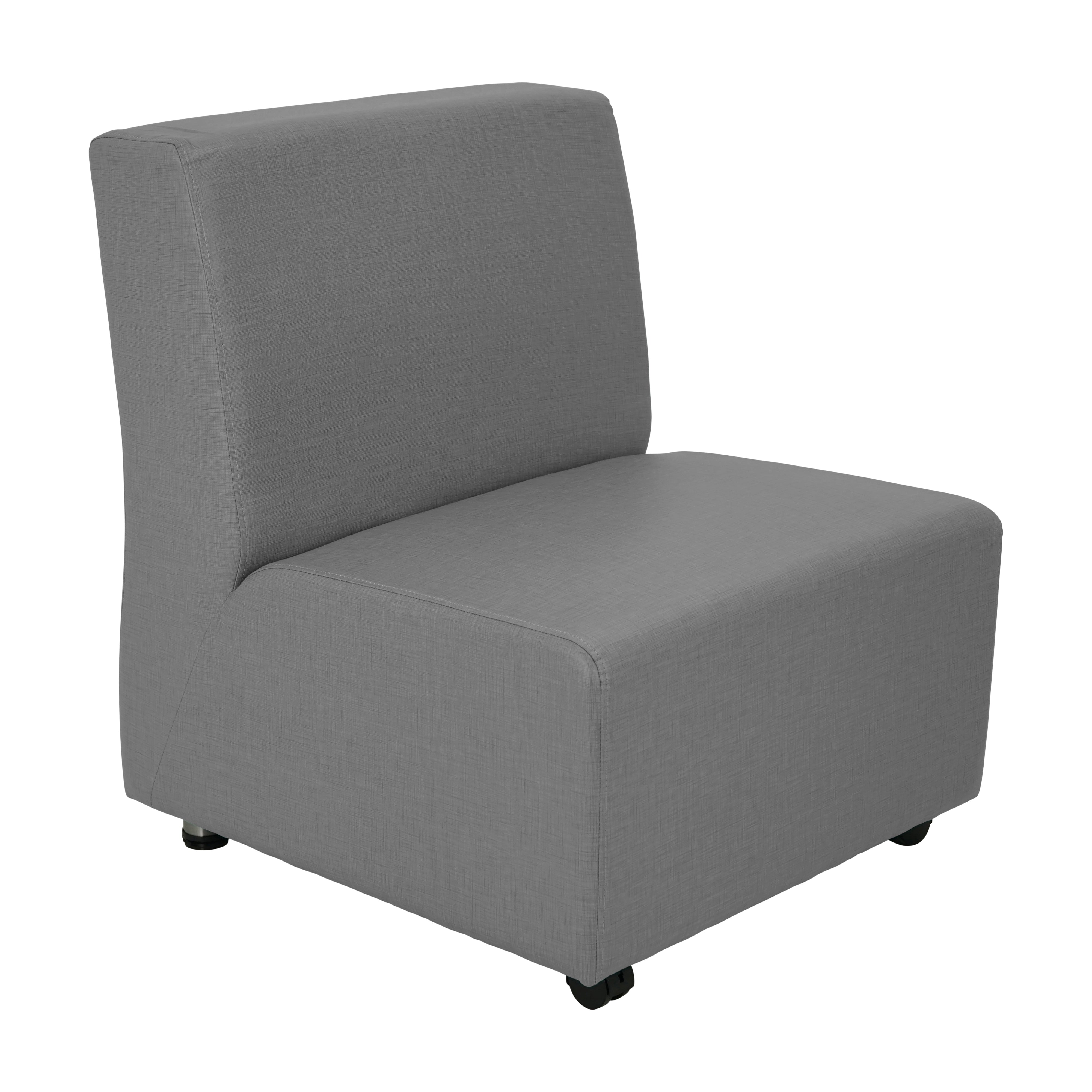 Pro Series Upholstered Armless Mobile Chair - Slate Gray Crosshatch