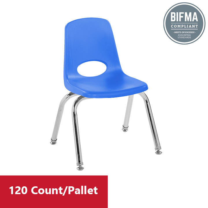 12" Stack Chair with Swivel Glides - Blue
